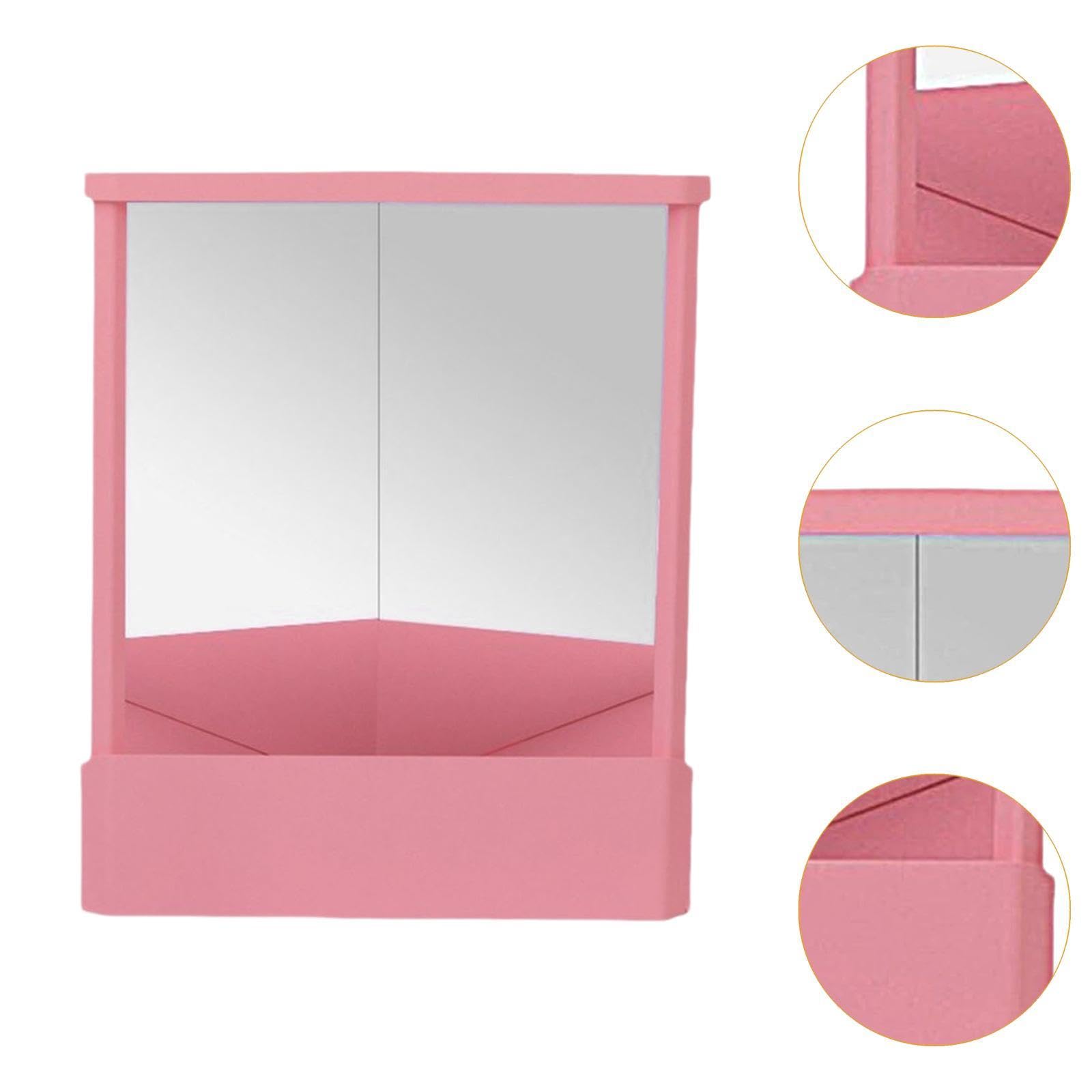 CLUB BOLLYWOOD® CB Non-Reversing Mirror - Pink Vanity Mirror for Dresser, Bedroom & Table | Portable Inverted Makeup Mirror for Precise Beauty Application | Perfect for Home, Travel & Professional Makeup Artists | Health & Beauty Accessories