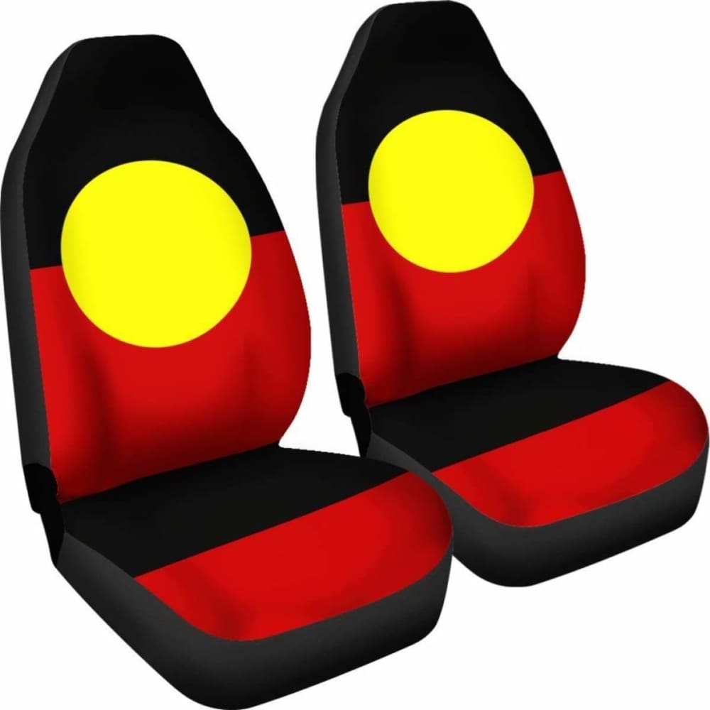 Premium Australia Aboriginal Flag Car Seat Covers - Universal Fit for Most Vehicles - Durable & Stylish Car Accessories for Road Trips and Daily Commutes