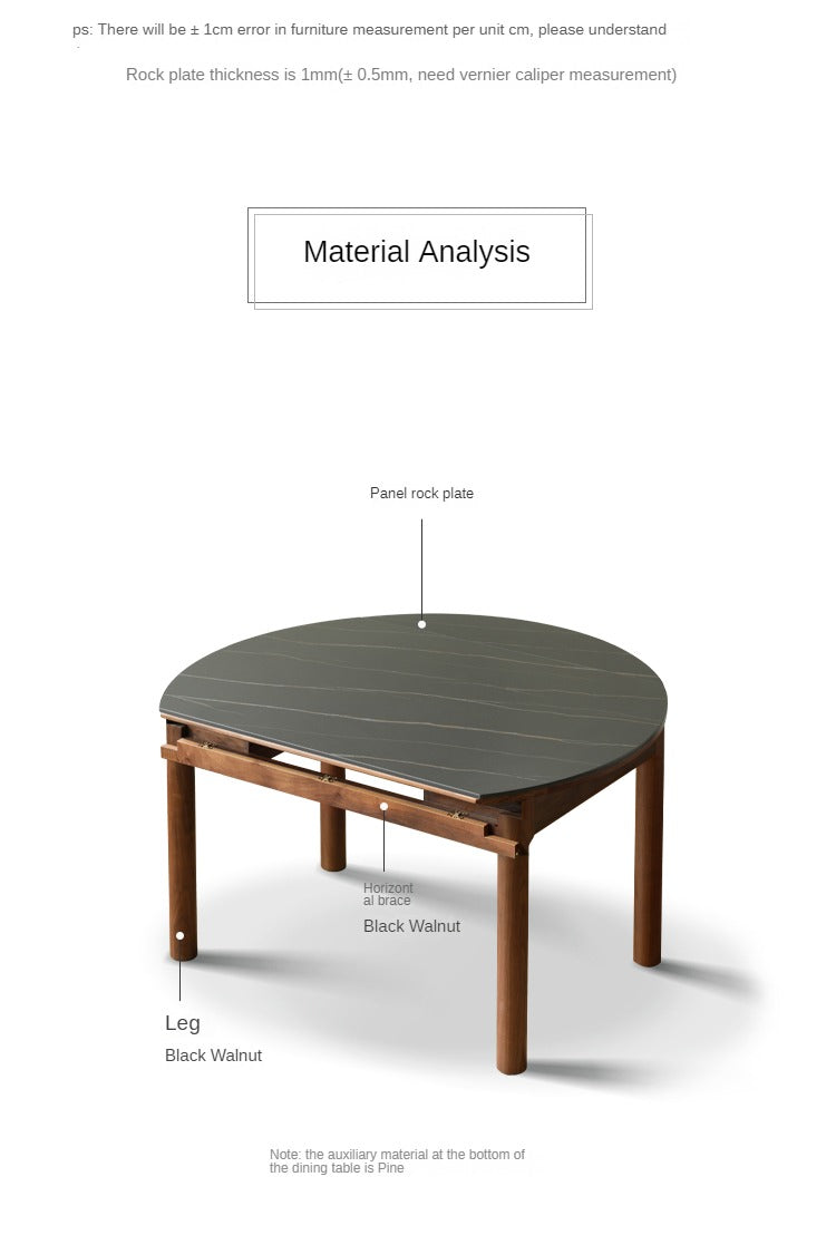 Premium Black Walnut Solid Wood Folding Round Dining Table - Handcrafted Natural Wood Table for Kitchen, Dining Room, Small Space & Outdoor Entertaining
