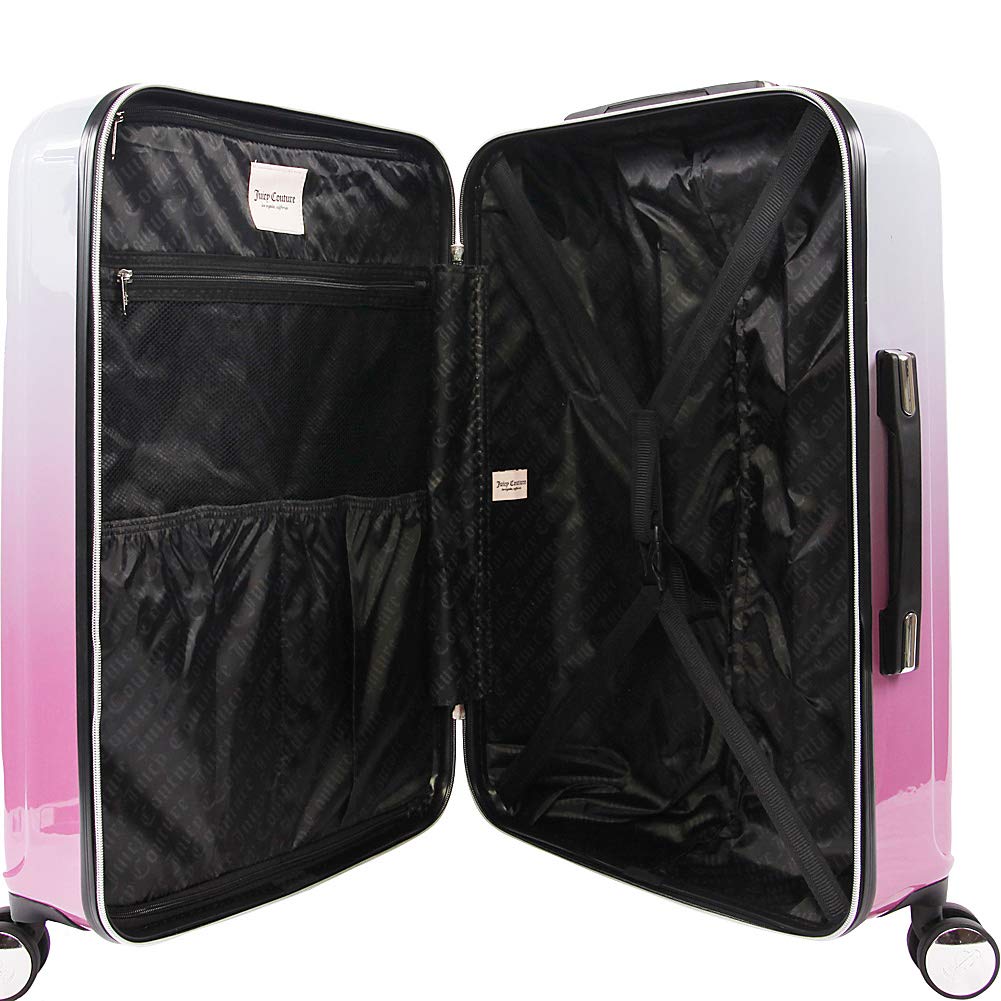 Juicy Couture Women's Lindsay 3-Piece Hardside Spinner Luggage Set - Silver Fuchsia, Lightweight Durable Suitcase for Travel, Carry-On & Check-In Bags - Perfect for Vacations, Business Trips & Weekend Getaways