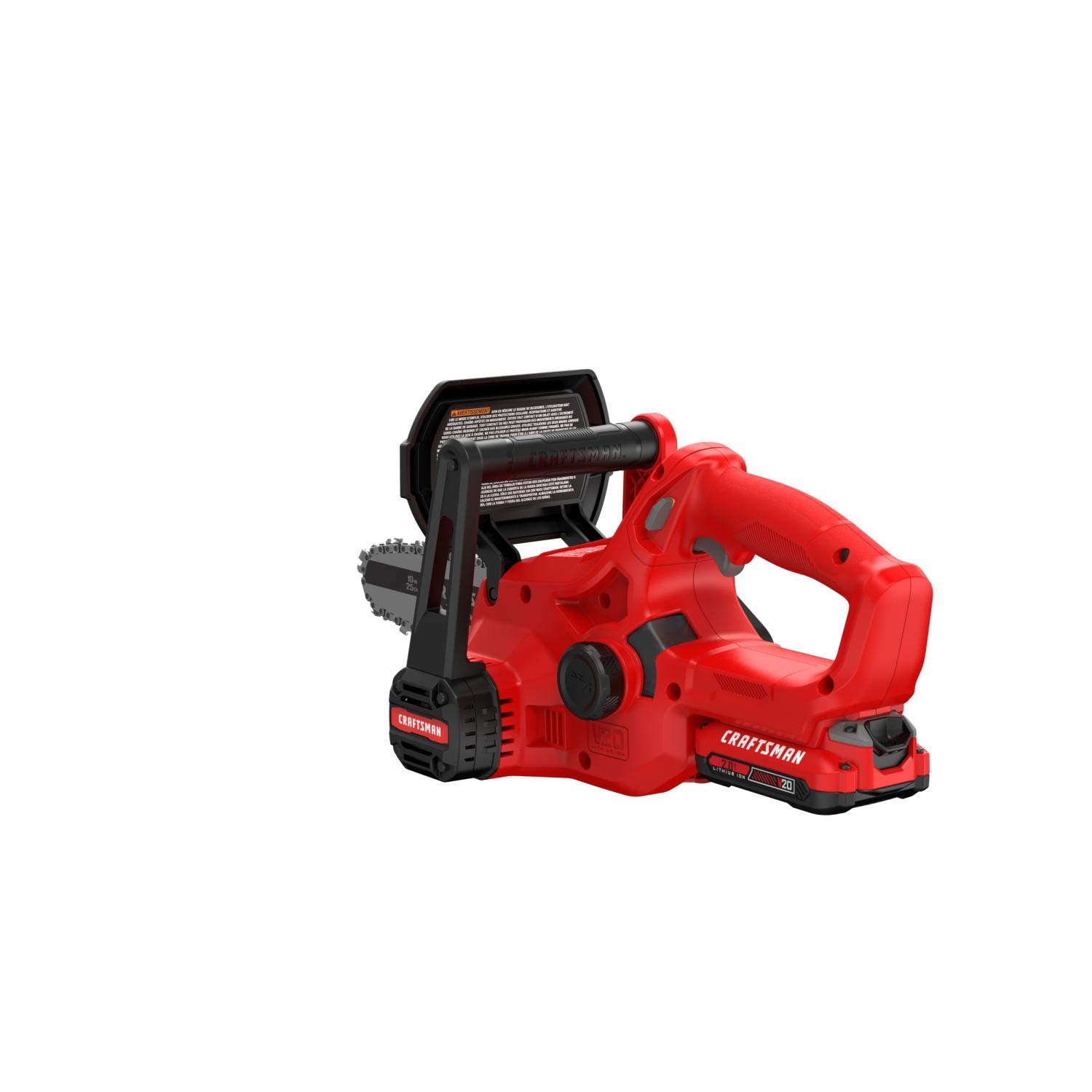 CRAFTSMAN V20 10-Inch Cordless Mini Chainsaw with Battery & Charger (CMCCS610D1) - Perfect for Tree Trimming, Yard Maintenance & DIY Wood Cutting Projects