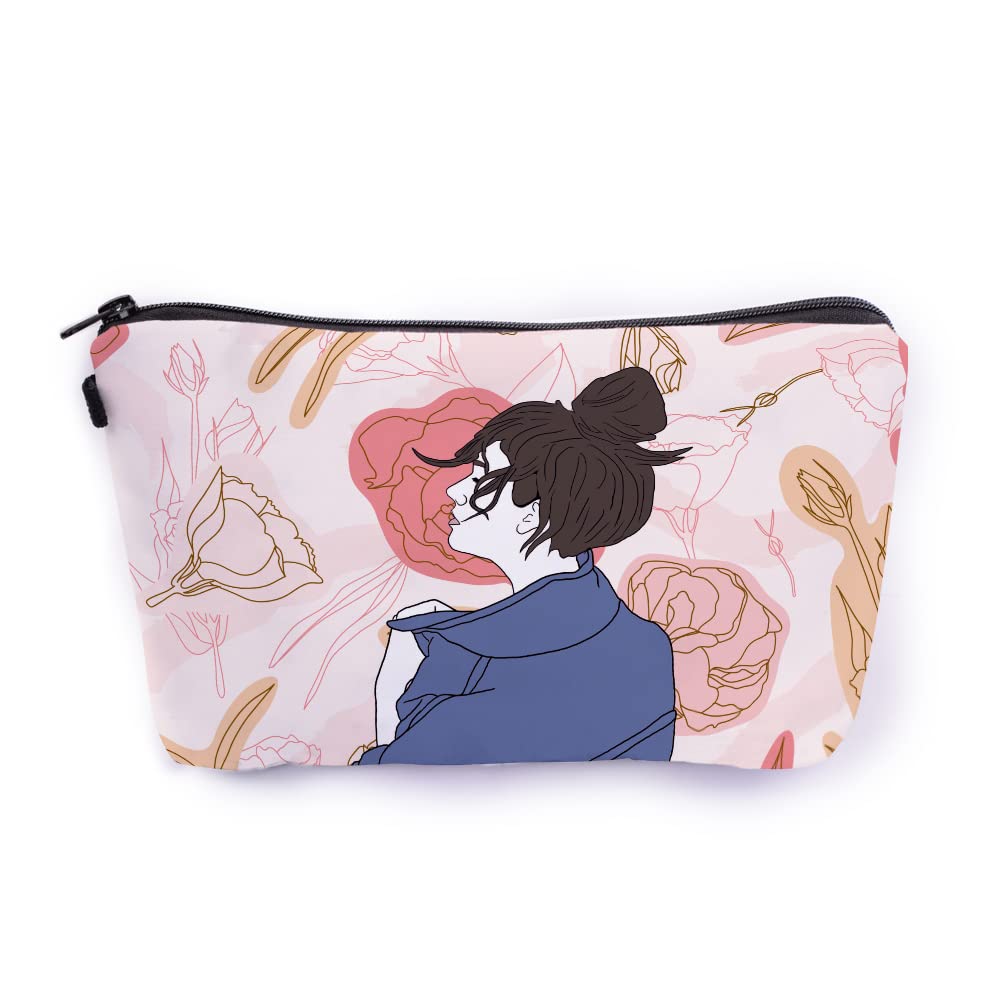Pastel Pink Canvas Makeup Pouch for Women - Travel Cosmetic Bag with Zipper | Cute Bunny Design Toiletry Organizer | Perfect for Travel, Gym & Daily Storage