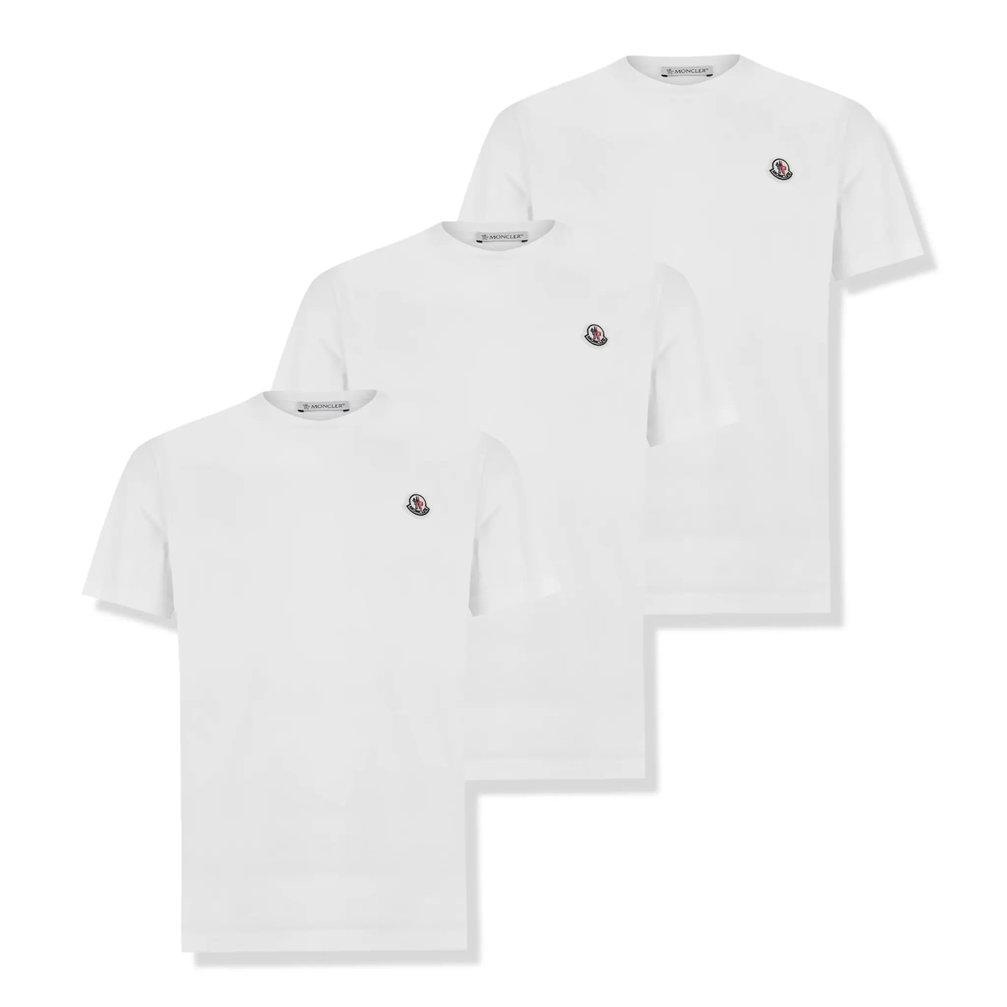 Moncler 3-Pack White T-Shirts for Men - Premium Cotton Crew Neck Tees - Casual Wear, Layering & Everyday Outfits