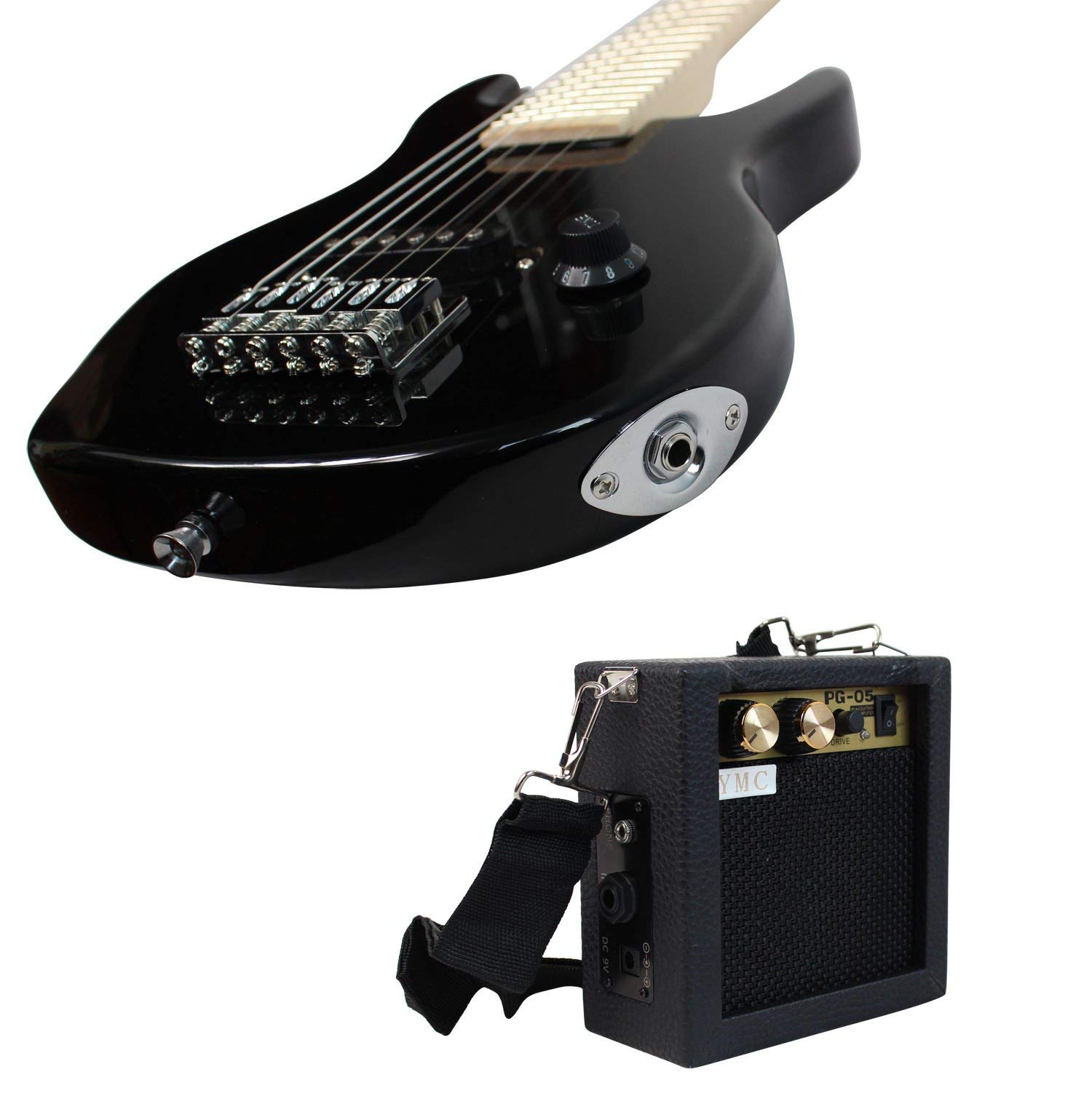YMC 30-Inch Kids Electric Guitar Starter Kit with 5-Watt Amp, Gig Bag, Strap, Cable, Strings, Picks & Wrench - Black | Complete Guitar Accessory Set for Beginners | Perfect for Home Practice, Music Lessons & Rockstar Birthday Gifts