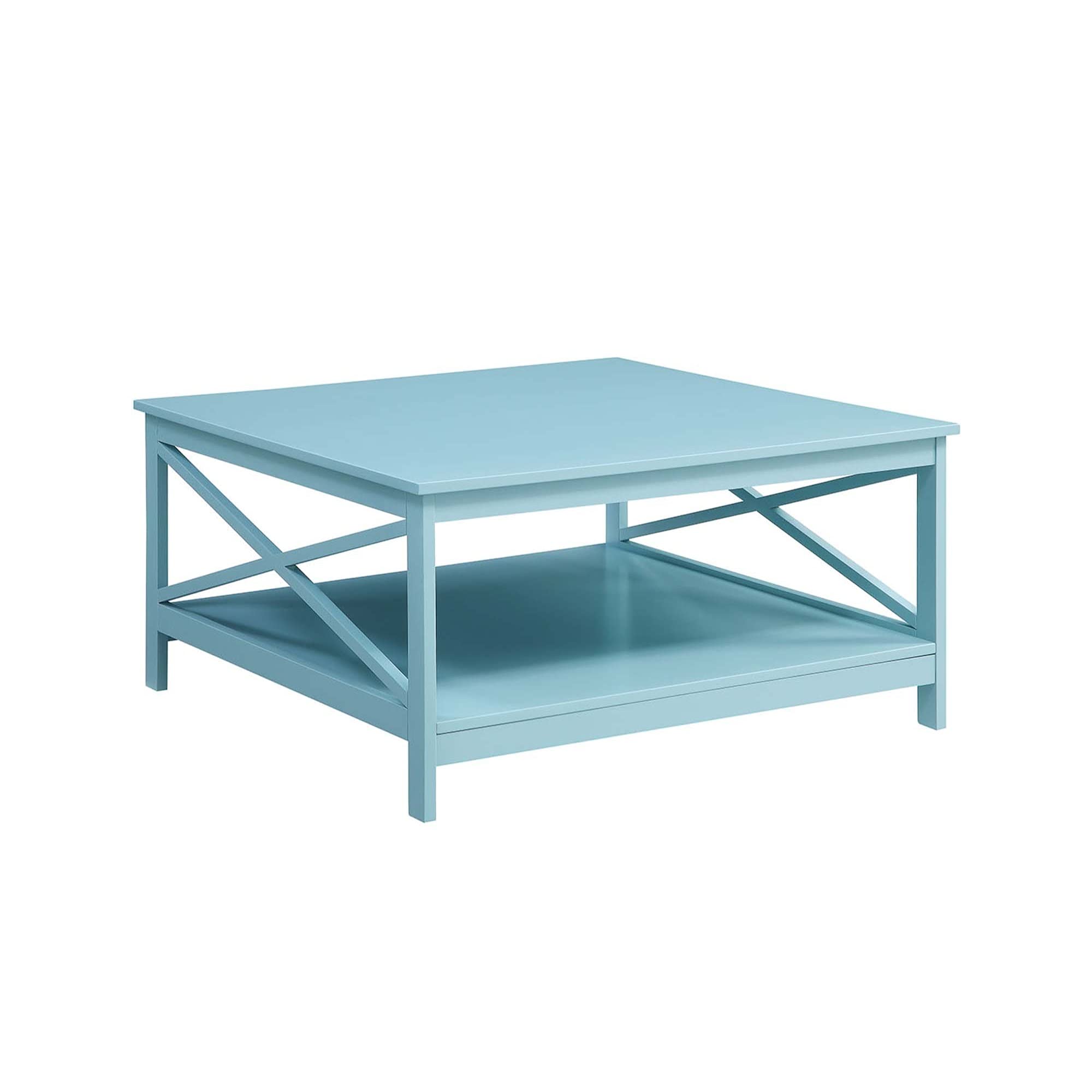 Ergode 36 Inch Square Coffee Table with Shelf - Modern Wooden End Table for Living Room, Sofa, Lounge - Sturdy & Stylish Home Decor Furniture for Small Spaces