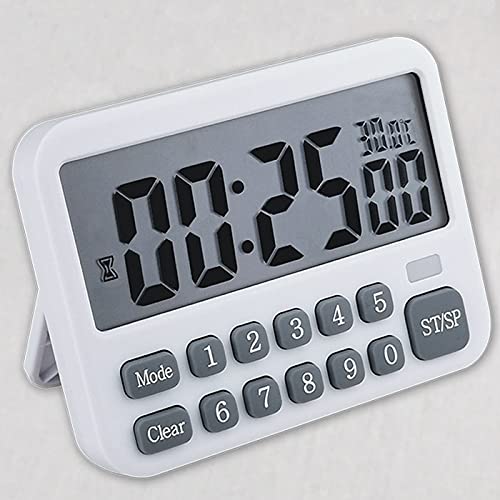 LAB Digital Kitchen Timer - Count Up/Down Stopwatch with 10 Alarms, Temperature Display, Large LCD Screen, Flashlight & Compact Square Design | Perfect for Cooking, Baking, Fitness Training, Classroom Activities & Laboratory Experiments (SASY Timer)