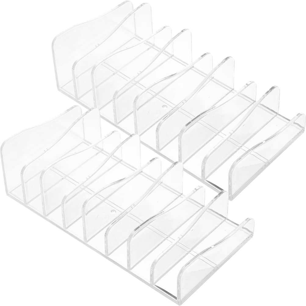 FRCOLOR 2-Piece Eyeshadow Palette Organizer - 8-Section Divided Makeup Storage Case for Eyeshadow Palettes & Cosmetics Display - Perfect for Vanity, Salon, or Travel Makeup Organization