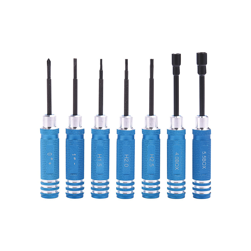 7-Piece Slotted Phillips Screwdriver Set with Hex Socket Driver - Perfect for RC Cars, Radio Controlled Trucks & DIY Repairs | Durable Tool Kit for Hobbyists & Mechanics