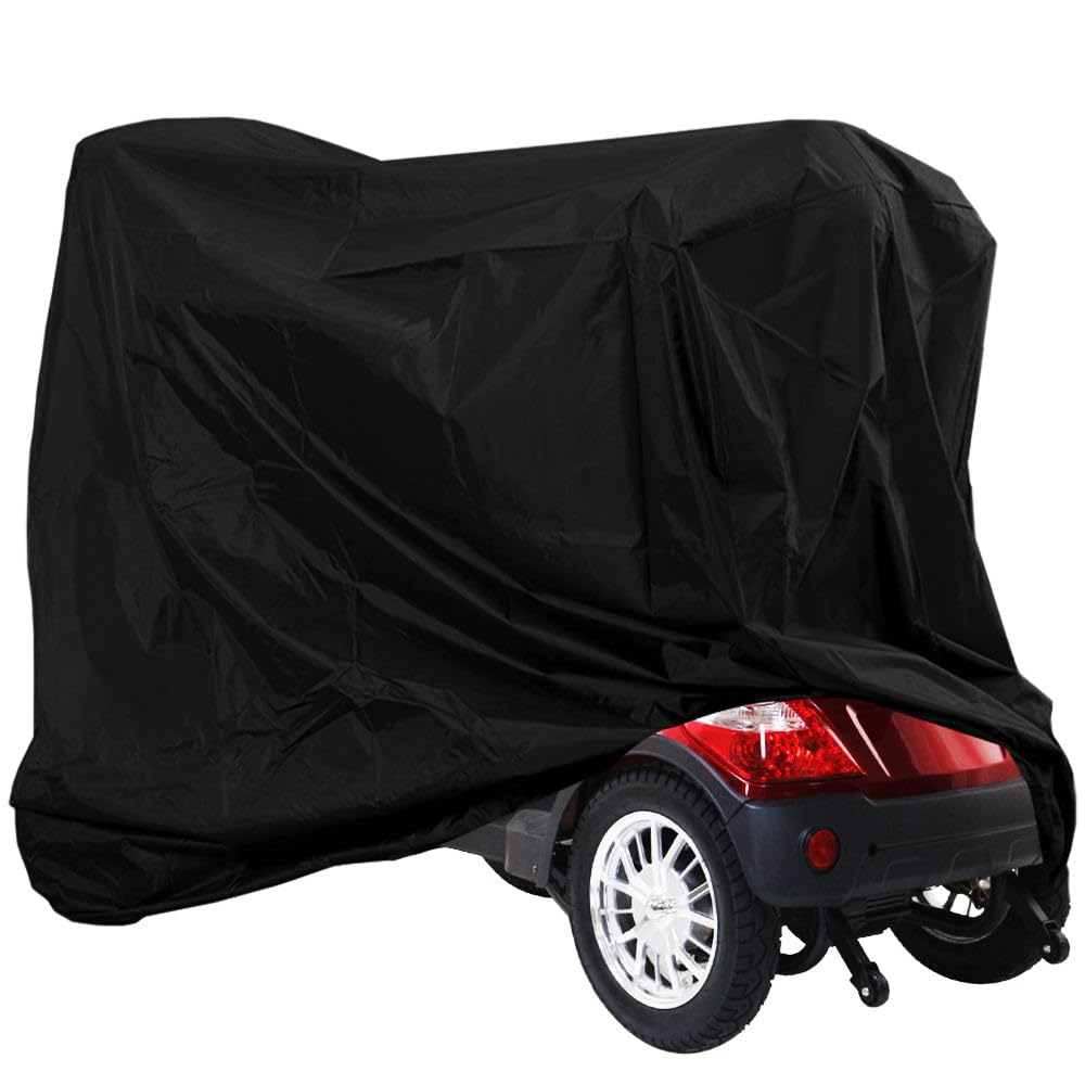 **Waterproof Mobility Scooter Cover - All-Weather 190D Fabric Protection from Rain, Snow, Dust & Sun - Outdoor Wheelchair Storage Accessory for Travel, Camping & Daily Use**