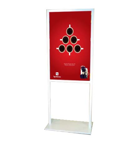 28x44 Jumbo Poster Sign Holder with Double Post - Heavy Duty Acrylic Display Stand for Retail, Restaurants & Events - Perfect for Store Advertising, Menu Boards & Promotional Displays