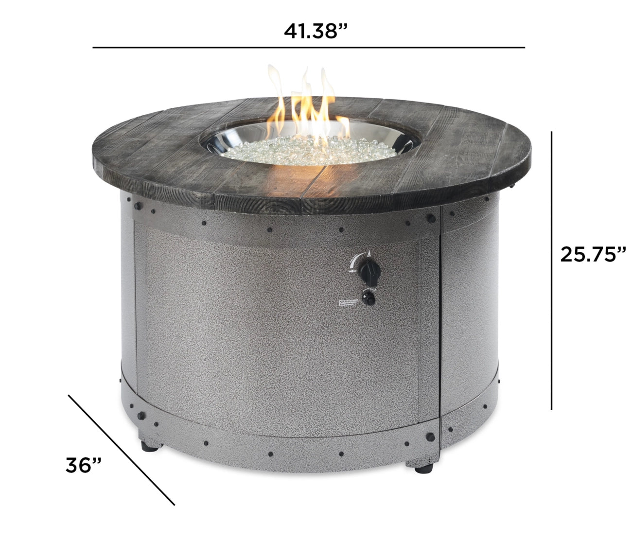 The Outdoor Greatroom Company Edison Round Gas Fire Pit Table - Outdoor Patio Heater for Backyard, Deck, and Garden - Perfect for Entertaining and Relaxing