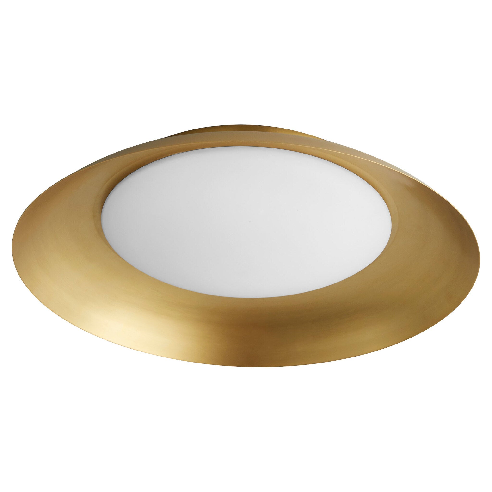 Oxygen Bongo 3 679 40 Gold Flush Ceiling Light Fixture in Aged Brass - Modern Lighting for Living Room, Bedroom & Hallway