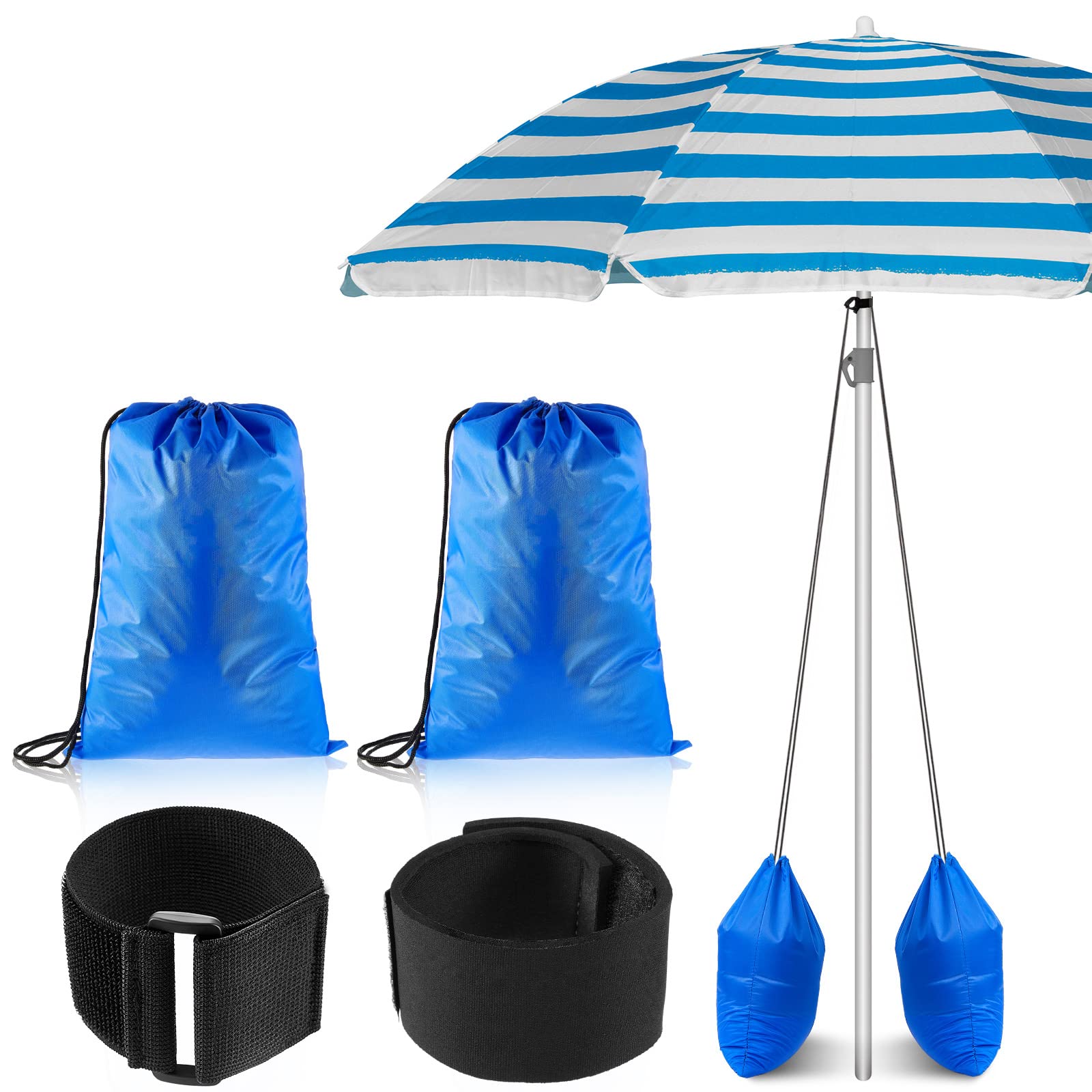 Heavy Duty Blue Sand Bags (2-Pack) - Large Canopy Weights for Beach Umbrellas, Tents & Outdoor Events - Portable Sandbag Anchors for Wind Protection - Perfect for Camping, Picnics, and Holiday Gatherings
