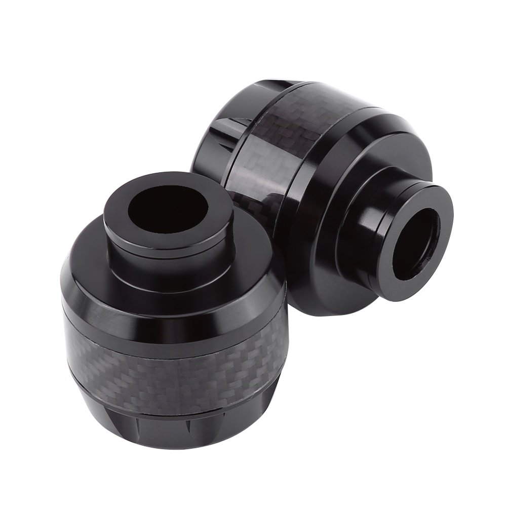 Carbon Fiber Motorcycle Frame Sliders - Crash Protection for Powersports (Black) - Front Fork Guards for Safe Riding