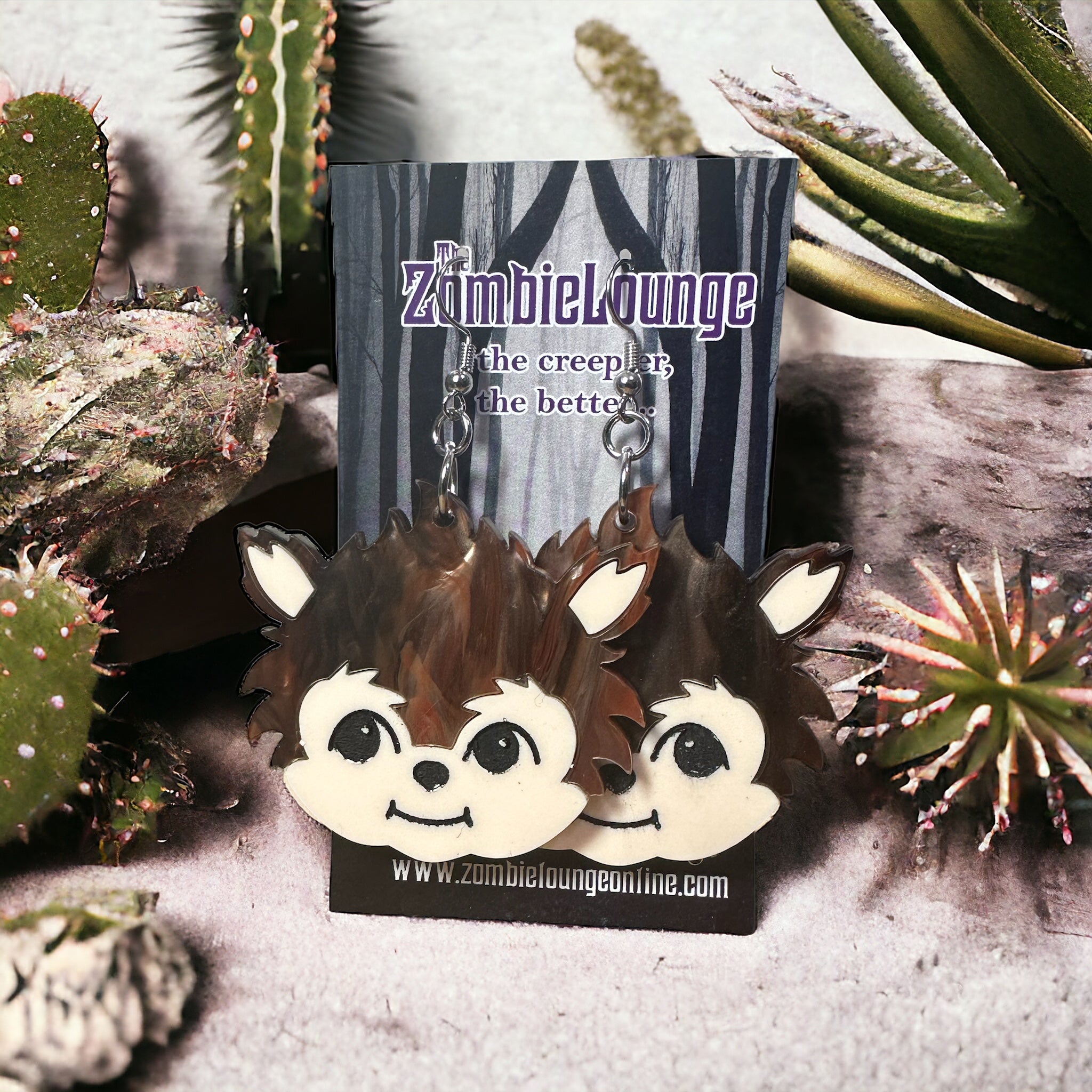 Kewpie Werewolf Earrings - Cute Halloween Jewelry for Women, Kawaii Anime Cosplay Accessories - Perfect for Halloween Parties, Anime Conventions & Gothic Fashion