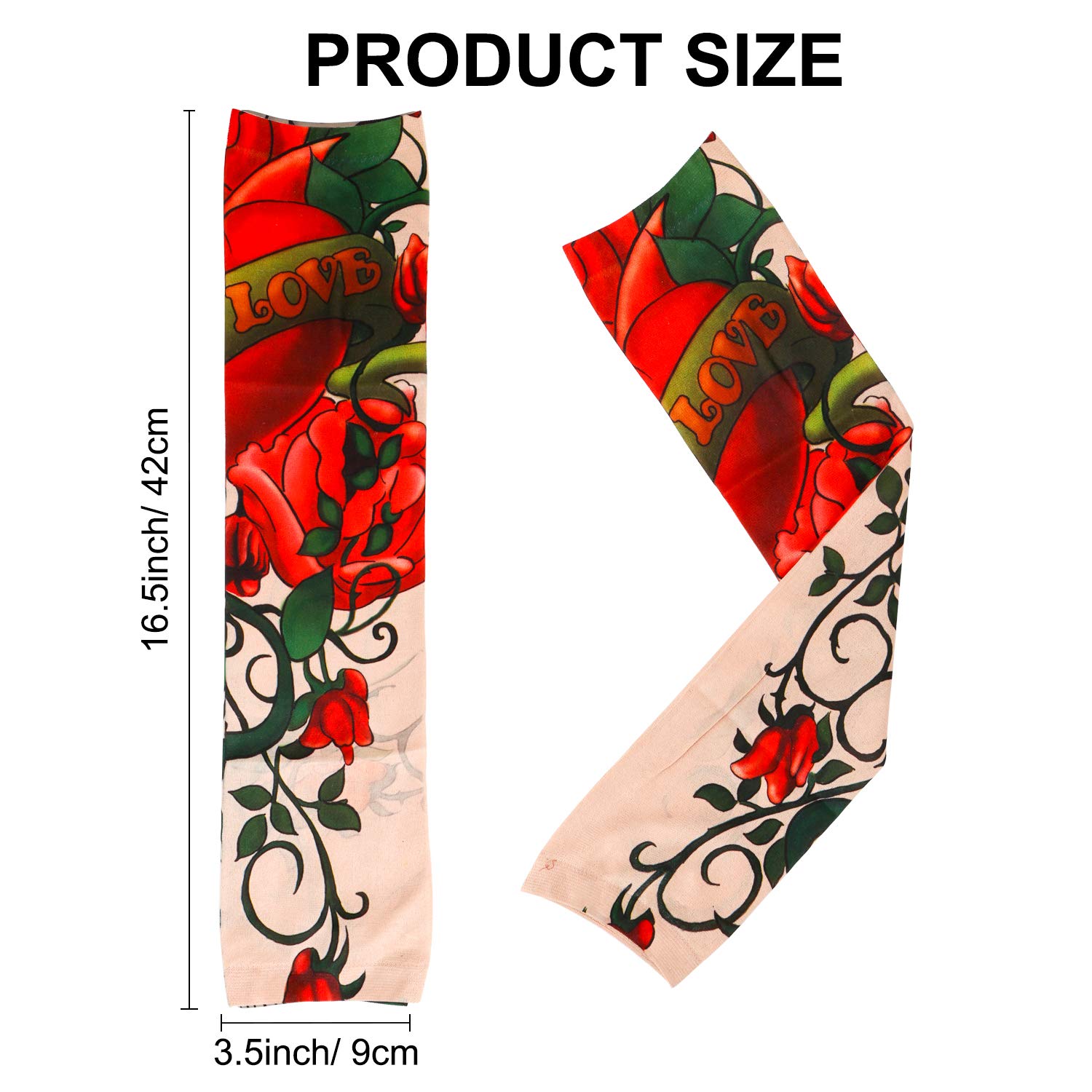 15Pcs Arm Fake Tattoo Sleeves for Men & Women - Unisex Tribal Totem Skull Flower Tattoo Arm Covers | UV Protection, Stretchable Nylon Material | Perfect for Parties, Cycling, Basketball & Outdoor Activities