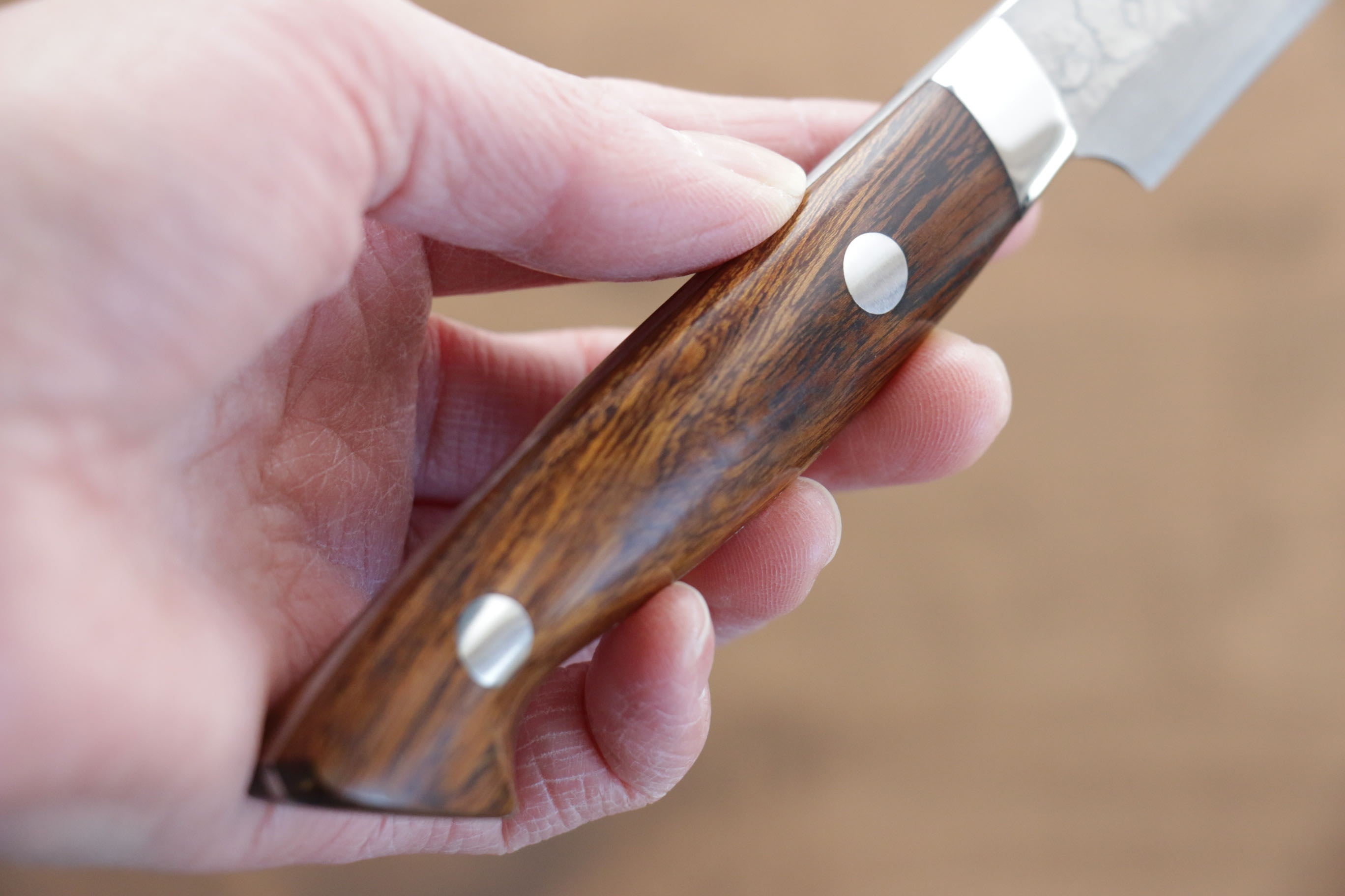 Premium Kazuo Nomura VG10 Damascus Petty Utility Knife 100mm with Ironwood Handle - Perfect for Slicing, Peeling & Precision Kitchen Tasks