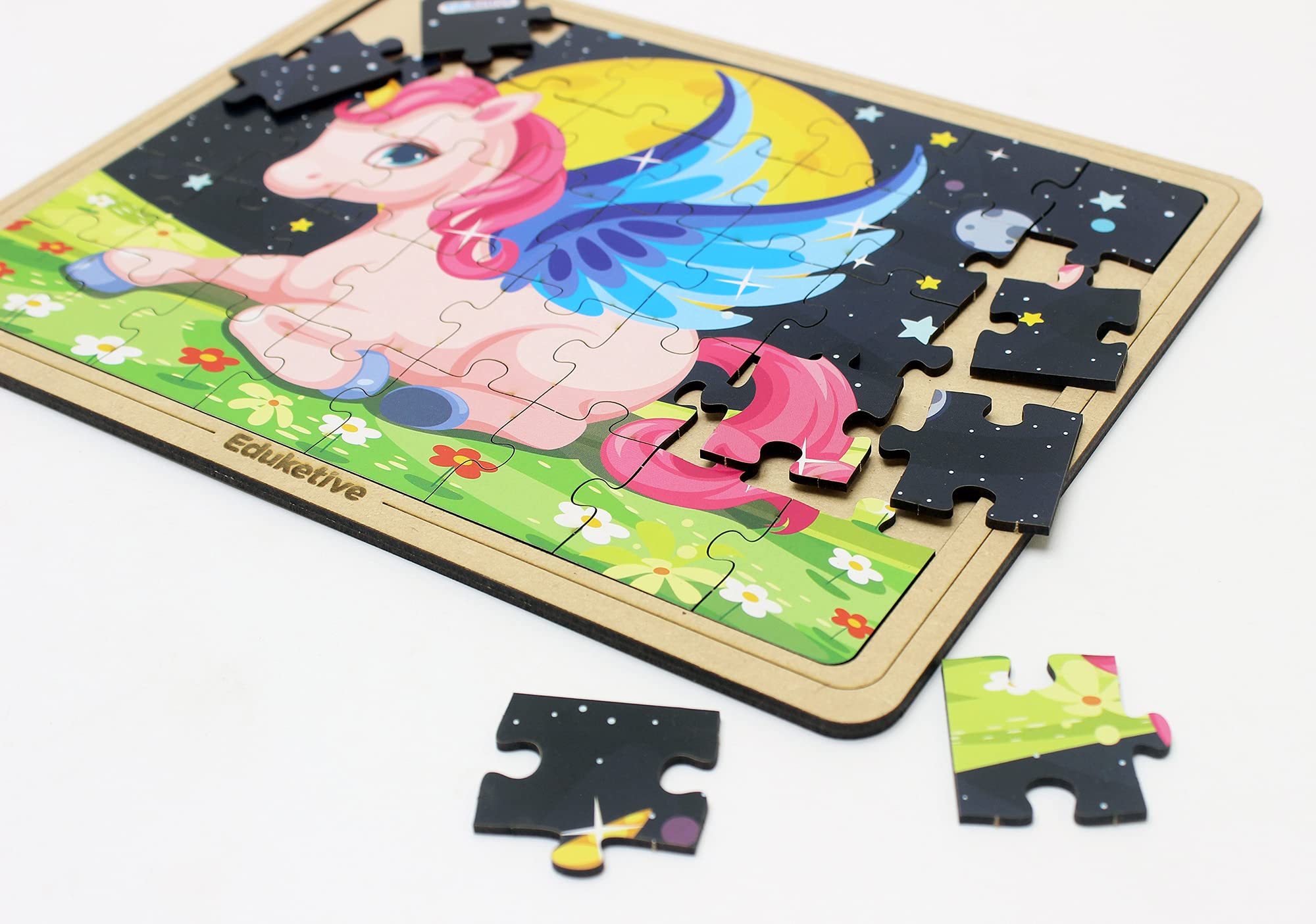 Eduketive Unicorn Jigsaw Puzzle - 40 Piece Decorative Puzzle with Stand for Kids Ages 3-9 | Preschool Learning Toy for Girls & Boys | Perfect for Birthday Gifts, Classroom Activities & Family Game Nights