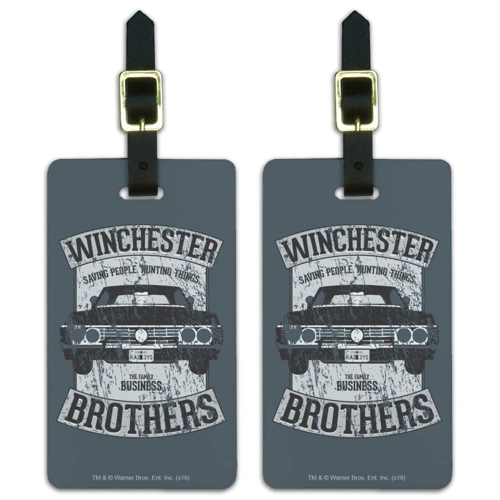 Supernatural Brother's Impala Luggage ID Tags - Durable Suitcase Name Tags for Carry-On Bags (Set of 2) - Perfect for Travel, Cosplay & TV Show Fans