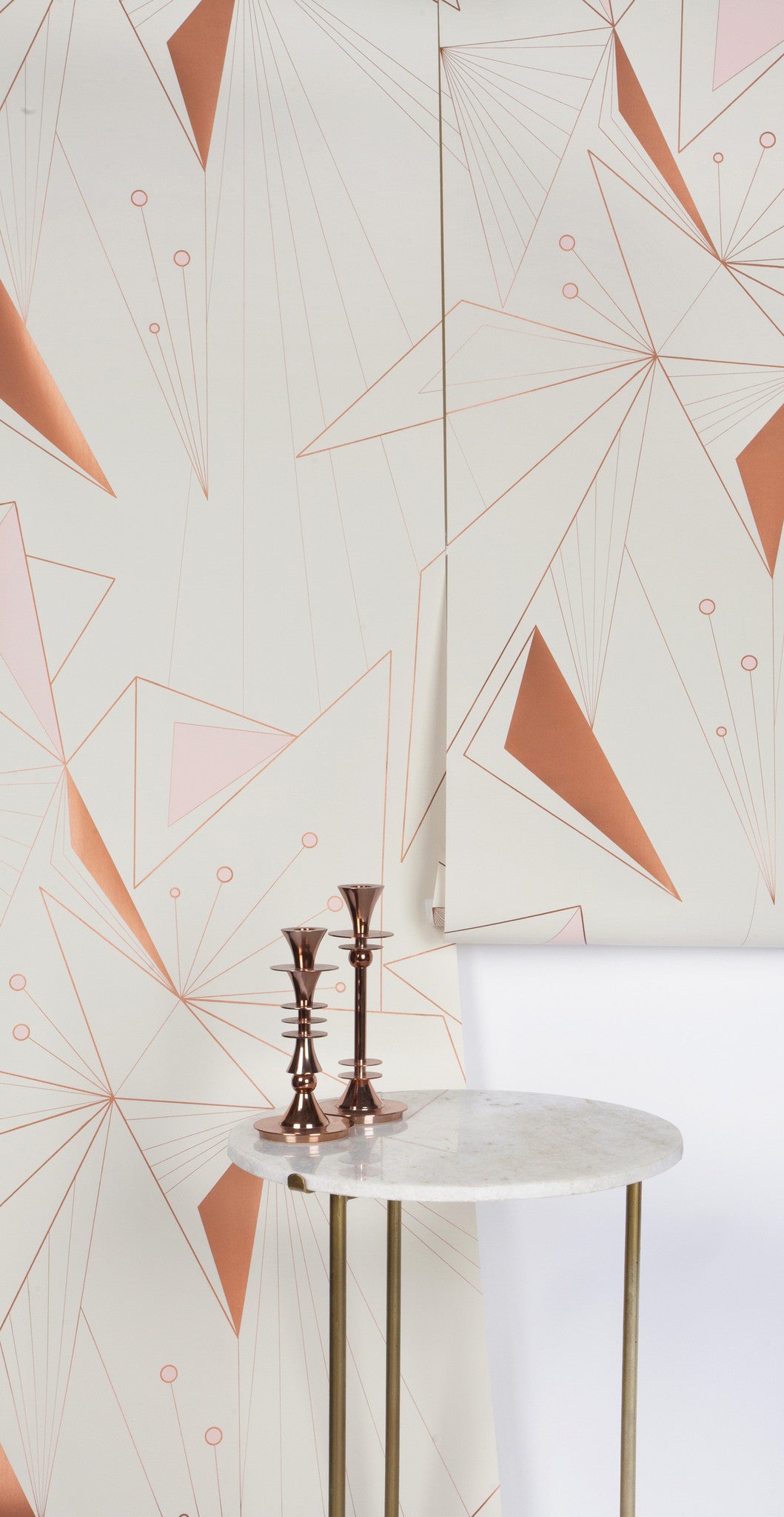 DecoPrism Metallic Copper Blush Pink Peel and Stick Wallpaper - Self-Adhesive Removable Wallpaper for Bedroom, Living Room, Kitchen & Home Decor