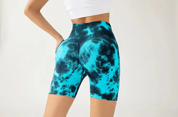 High Waisted Yoga Pants for Women - Tummy Control & Butt Lifting Workout Shorts - High Elasticity Drip Dyed Fitness Leggings - Perfect for Gym, Running, Yoga & Lounge Wear