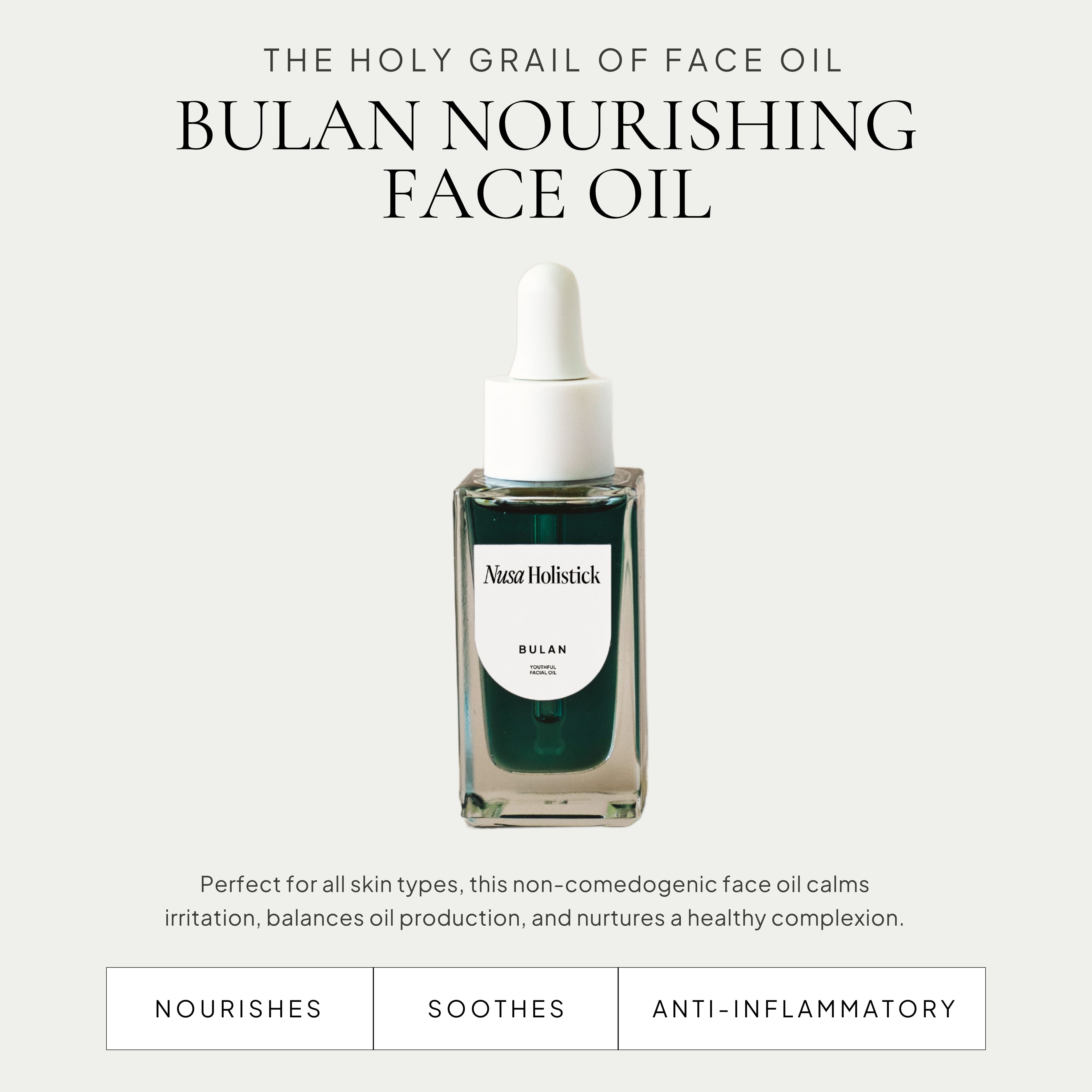 Bulan Nourishing Facial Oil - Organic Anti-Aging Face Oil with Vitamin E & Rosehip - Hydrate & Glow for Dry, Sensitive Skin | Perfect for Night Routine & Daily Skincare