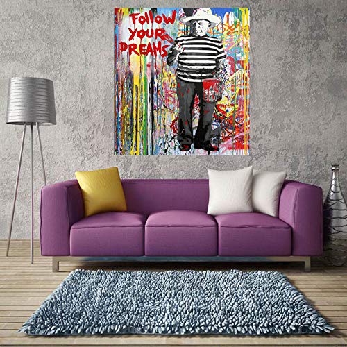 Pablo Picasso Wall Art - Famous Street Art & Graffiti Paintings Canvas Print for Home, Office, Bedroom Decor | Framed Modern Artwork | Perfect for Living Room, Gallery Wall & Gift Ideas
