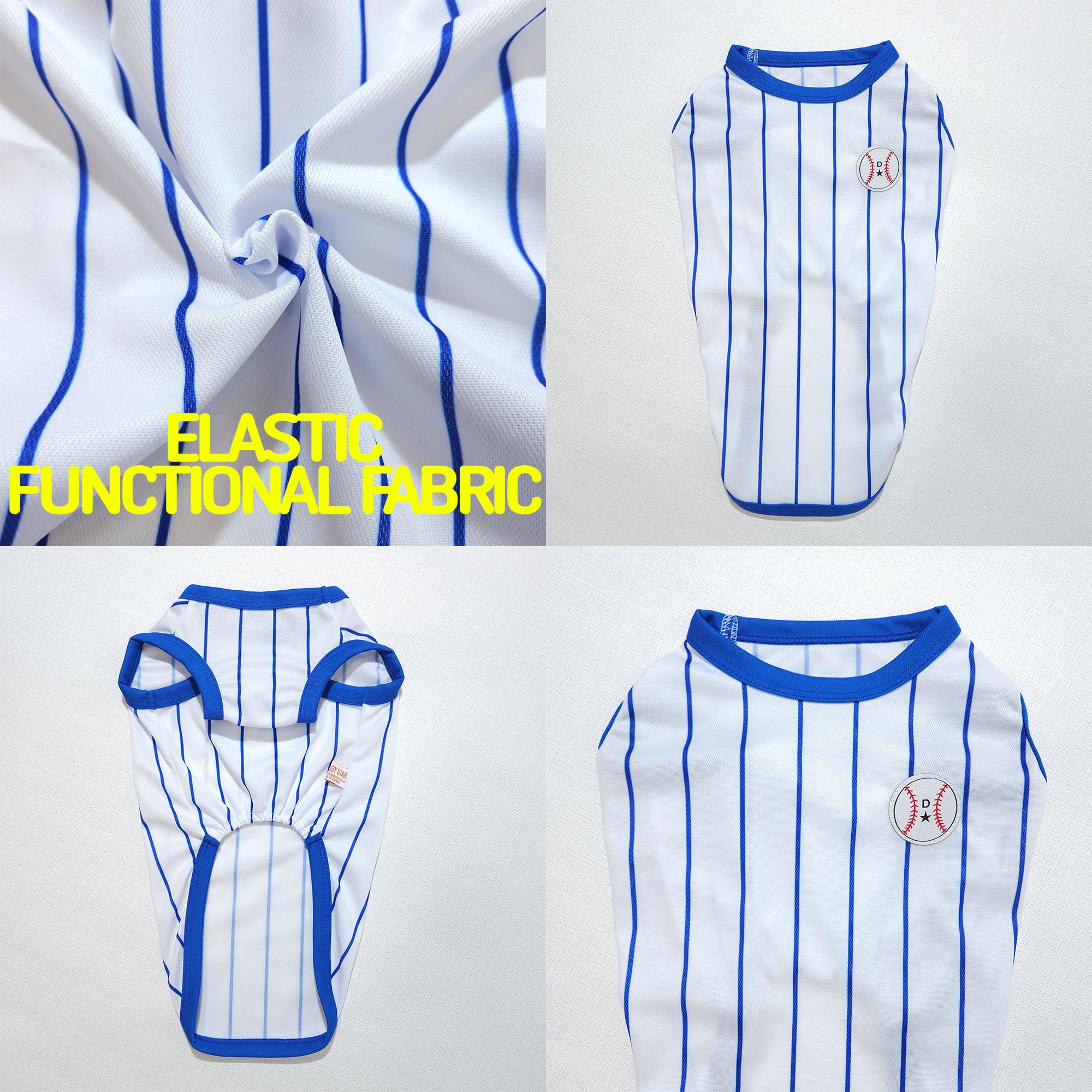 Dachshund Dog Clothes - Baseball T-Shirts for Mini & Adult Dogs (XL, Baseball Blue) - Perfect for Casual Wear & Pet Fashion