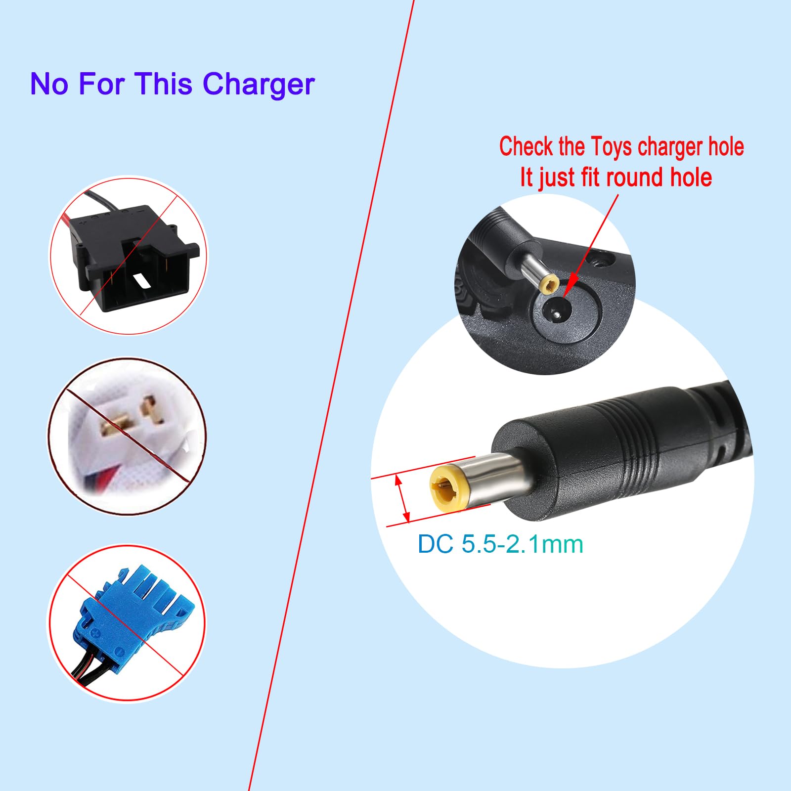 12V 1000mA Ride On Car Battery Charger - Compatible with Best Choice Products, Kidzone, Kid Trax, Razor MX125 & Dynacraft Toys - Perfect for Kids' Electric SUVs, Jeeps & Bumper Cars (Great for Birthday Gifts & Outdoor Play)
