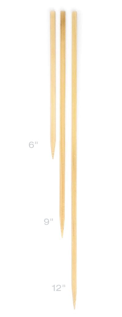 Premium RSVP Flat Bamboo Skewers - 6 Inch Long BBQ Skewers for Grilling, Kabobs, Fruit, Appetizers & Party Food - Eco-Friendly Cooking Utensils