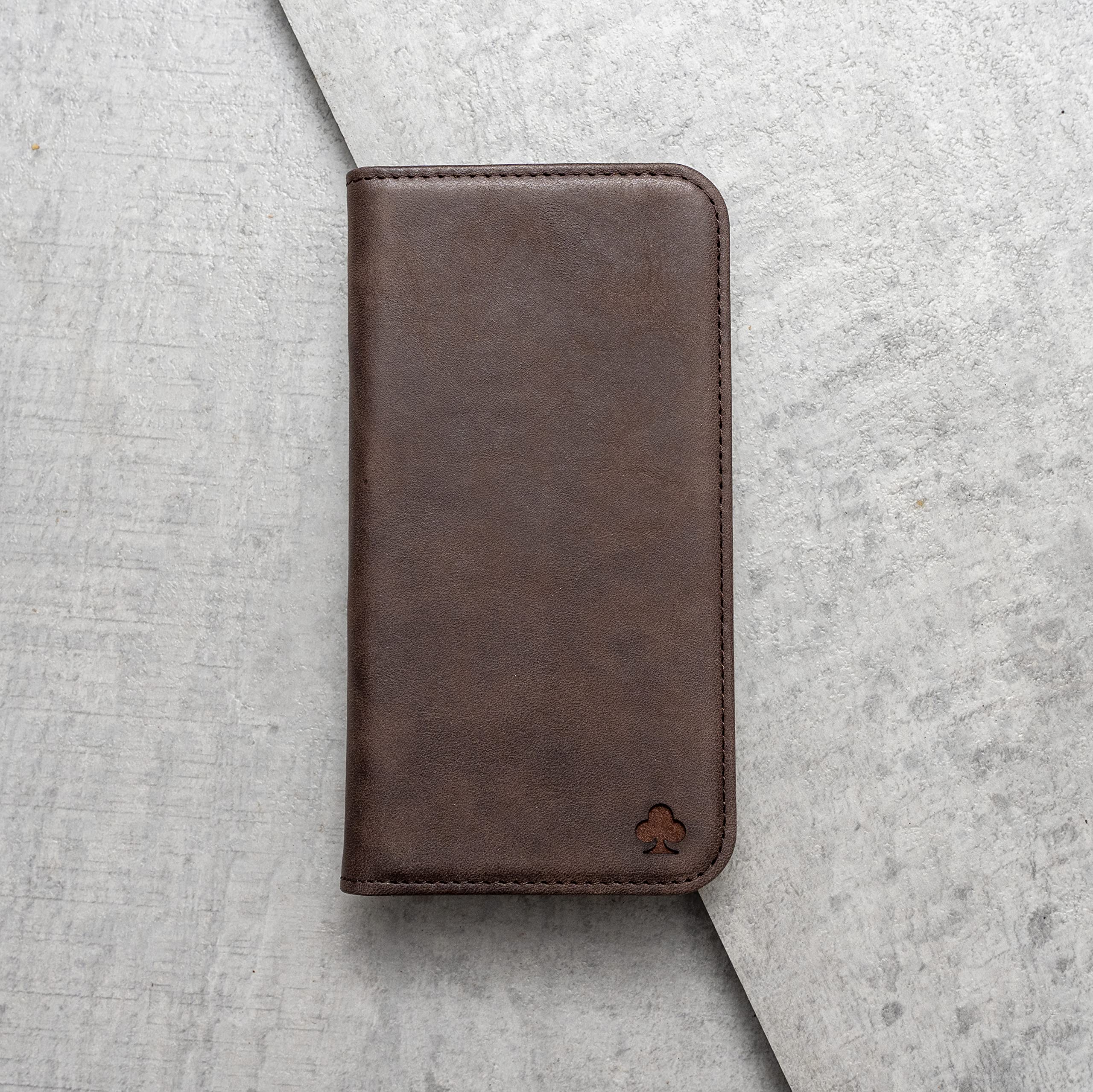 Premium Genuine Leather iPhone X/Xs Case - Wallet, Flip Cover & Stand with Card Slots | Chocolate Brown | Perfect for Business & Travel Protection