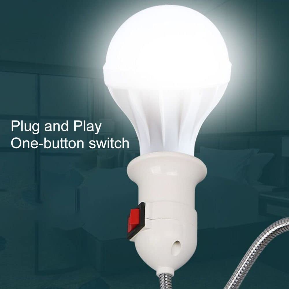 Gofidin 2-Pack Lamp Base with US Plug - Light Bulb Holder & Wall Adapter for Bedroom, Living Room - Dimmable Switch for Table Lamps & Night Lights
