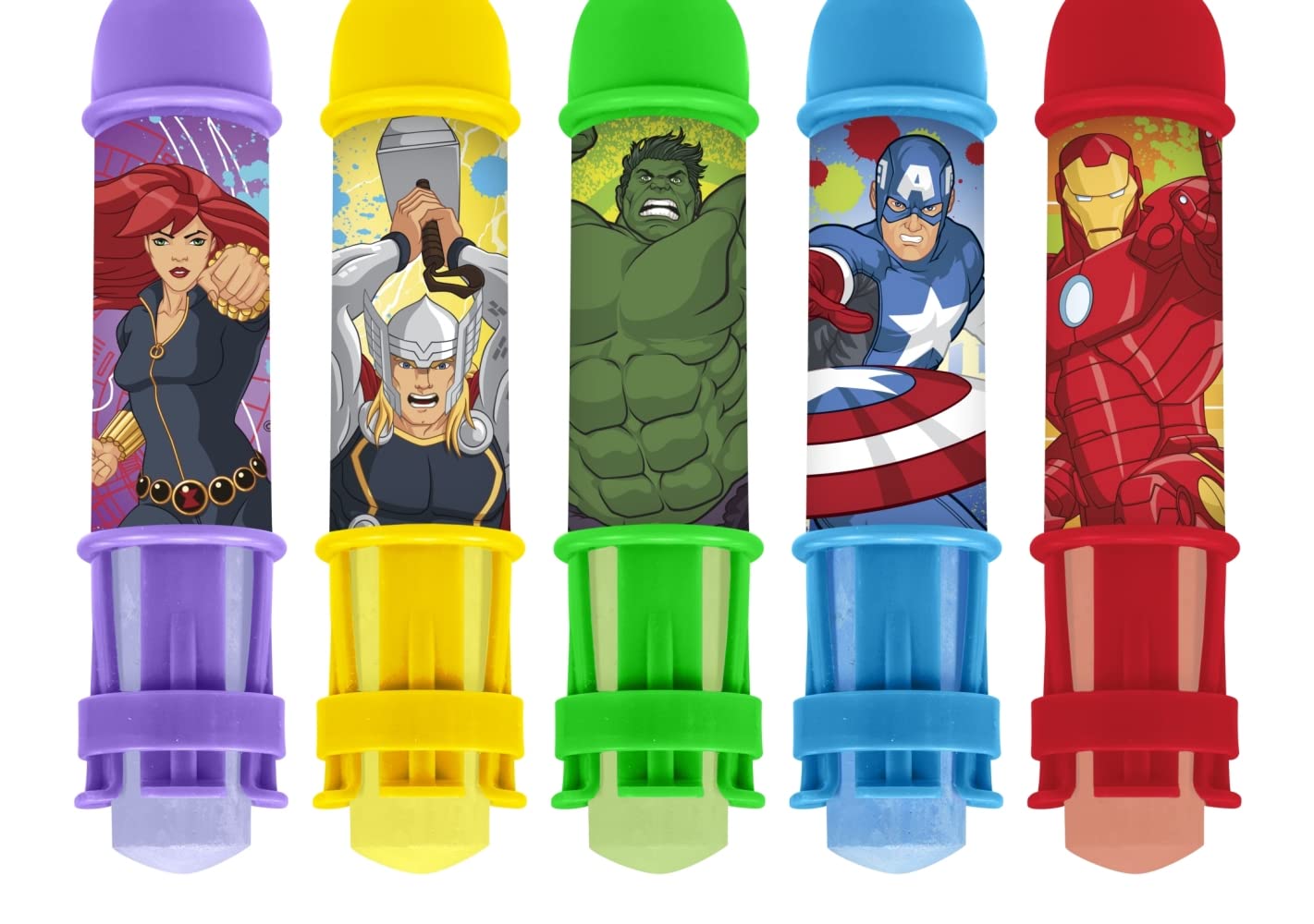 JA-RU Marvel Avengers Chalk Holder (1 Pack) - Non-Toxic Jumbo Sidewalk Chalk for Kids - Outdoor Play Toys for Boys & Girls - Fun Drawing & Creative Play in Driveways, Sidewalks & Playgrounds C-6904-1