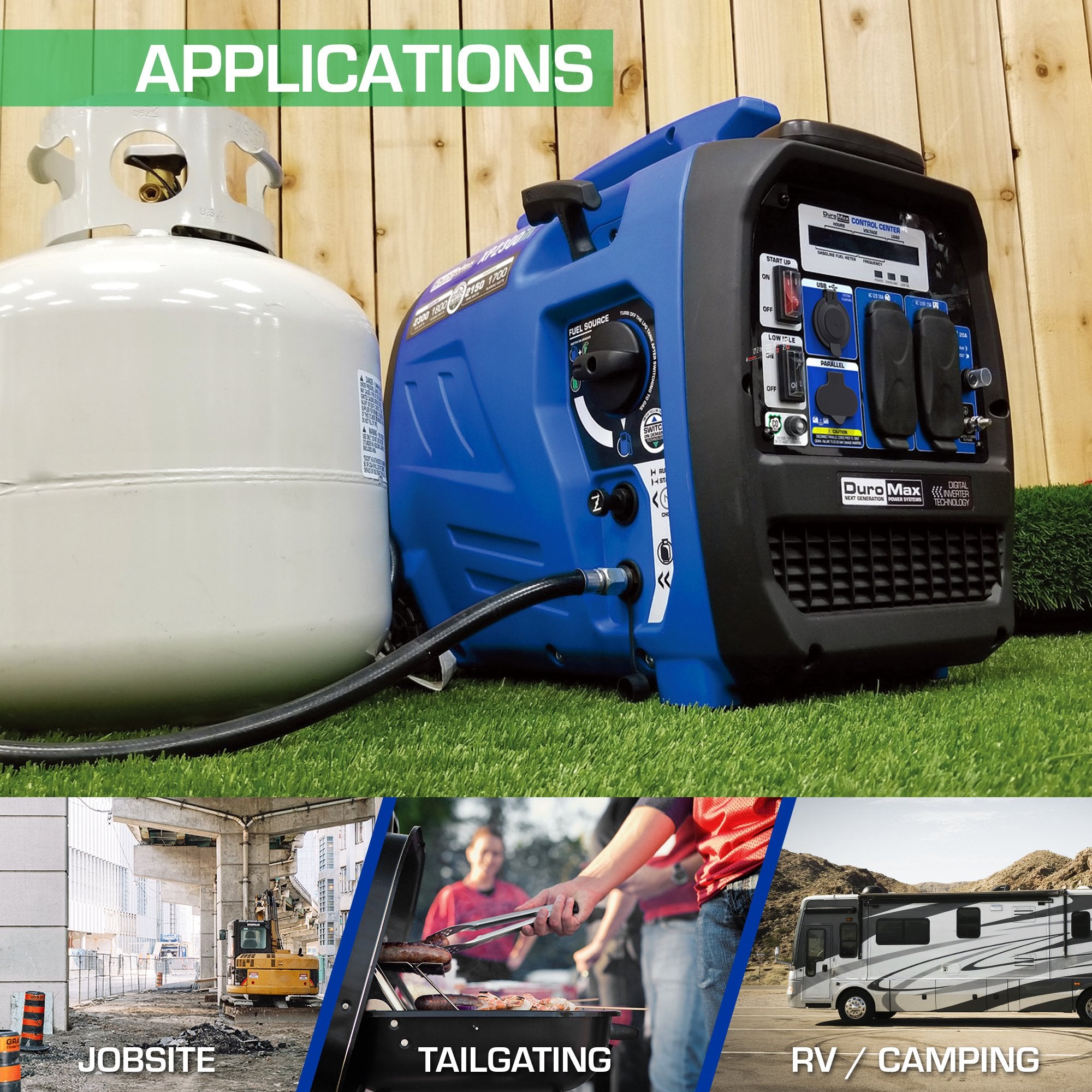DuroMax XP2300IH 1800W/2300W 80cc CO Alert Dual Fuel Inverter Generator - Portable Power for Camping, RV Trips & Emergency Backup