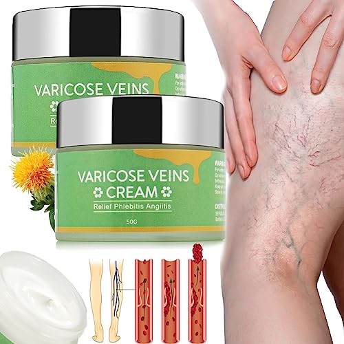 Cremepure Varicose Veins Treatment Cream for Legs - 2 Pack | Soothing & Repairing Varicose Veins Relief | Doctor Recommended for Swollen, Aching Legs & Improved Circulation | Perfect for Daily Use at Home, Work or Travel