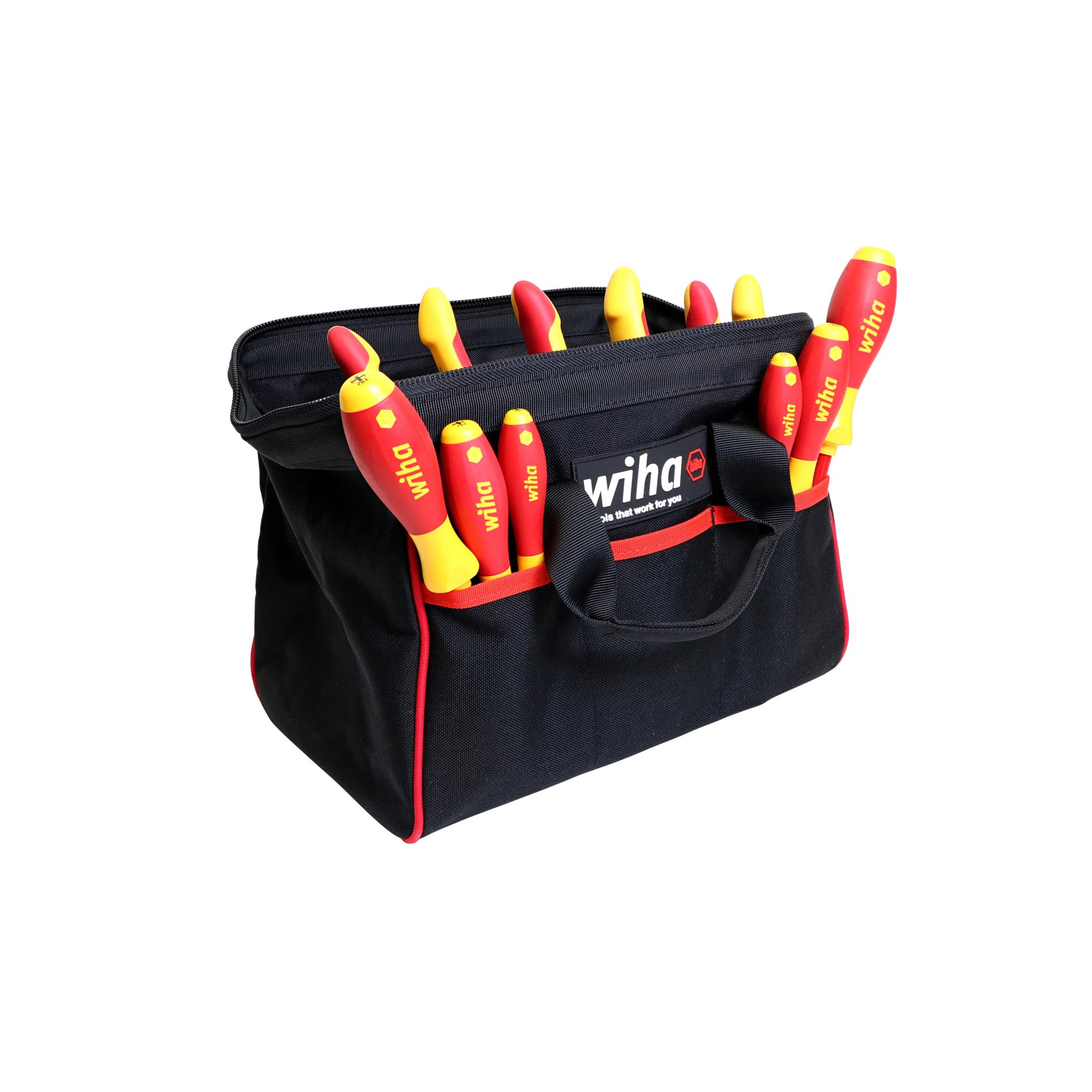 Wiha 32977 11-Piece Master Electrician's Insulated Tool Set with Canvas Tool Bag - Professional Electrical Repair Kit for Home & Industrial Use