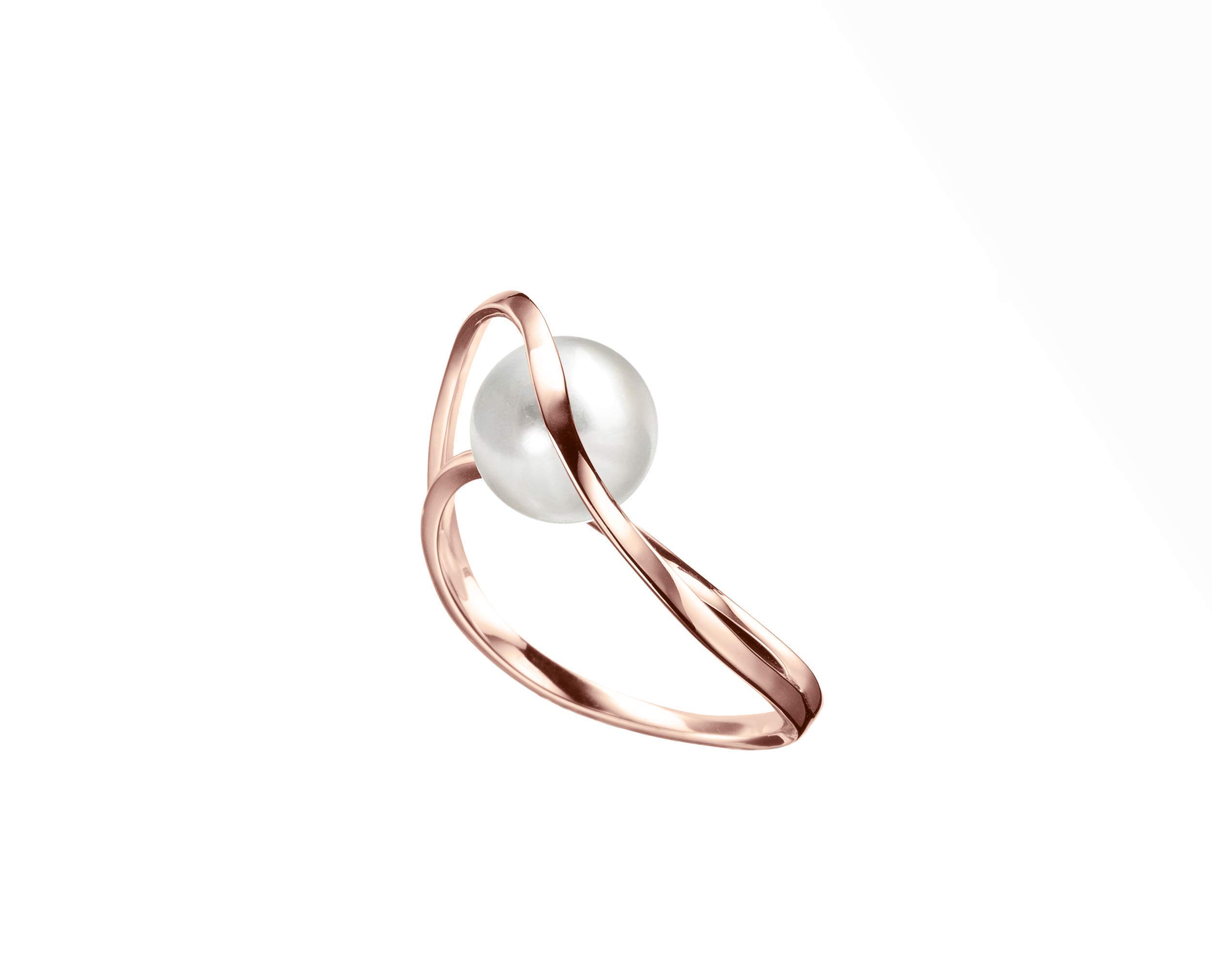 Majade Pearl Engagement Ring - 14K Rose Gold Solitaire June Birthstone Wedding Band | Handmade Minimalist Non-Diamond Promise Ring for Brides, Anniversaries & Special Occasions