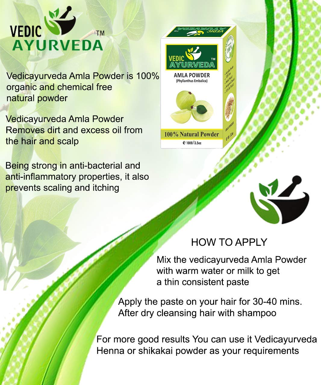 VEDICAYURVEDA Pure Organic Hair Care Combo - Amla Powder, Shikakai Powder, Reetha Powder & Bhringraj Powder (4 Items, 400g) for Natural Hair Growth, Scalp Treatment & Deep Conditioning - Perfect for DIY Hair Masks & Ayurvedic Hair Care Routines