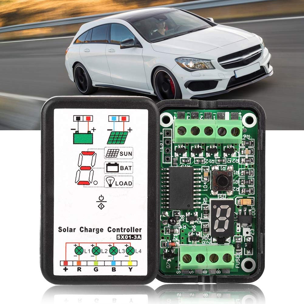 Qii lu 6V 12V PWM Solar Charge Controller - Compatible with Lithium & Ni-MH Batteries for RV, Boat, Off-Grid Solar Systems & Home Backup Power