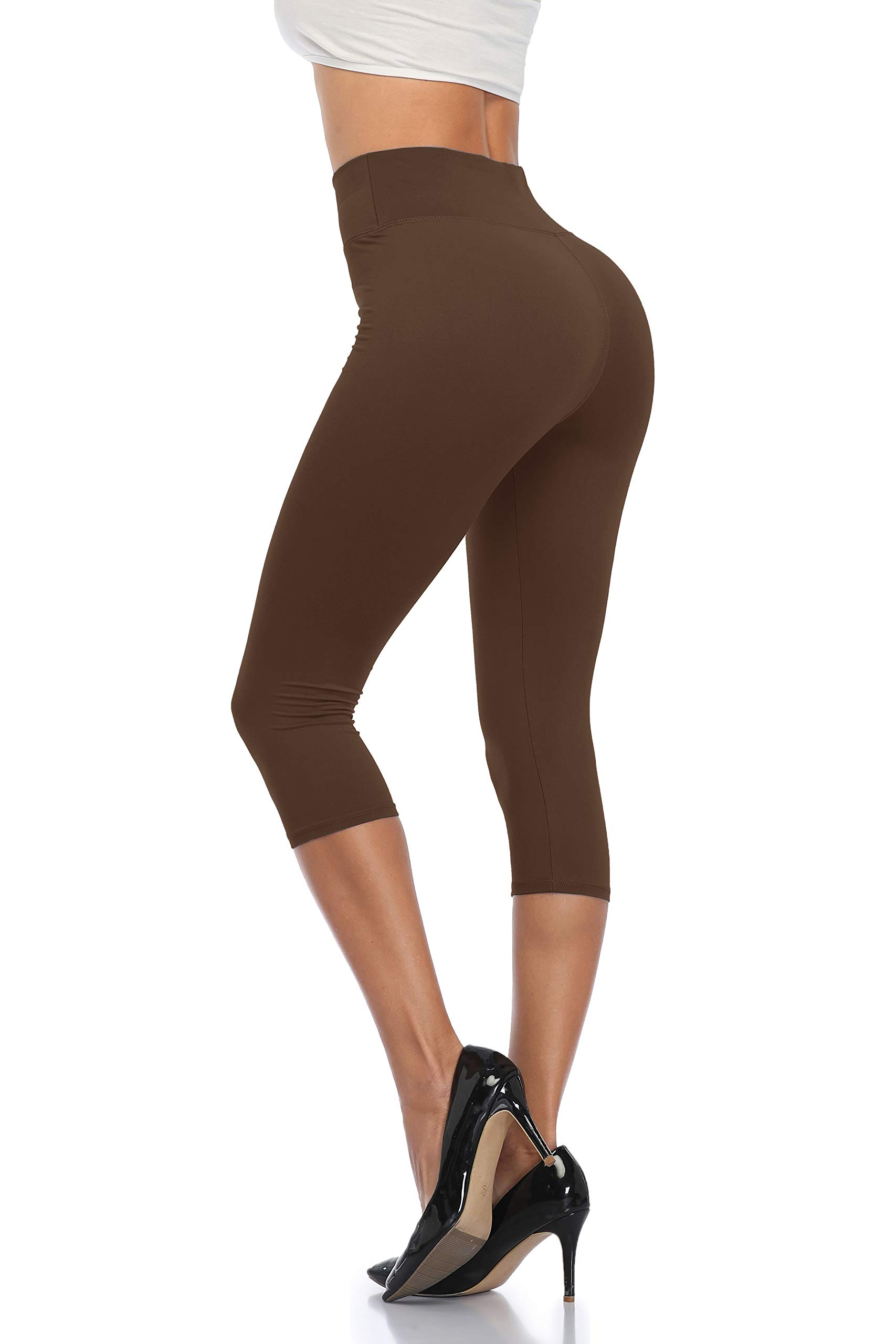 ANNISHER Women's High Waist Capri Leggings - Plus Size Yoga Pants for Workout, Running & Gym - Comfortable Stretchy Activewear for Fitness & Lounge