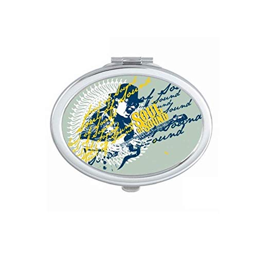 DIYthinker Graffiti Street Music Guitar Mirror - Portable Foldable Double-Sided Makeup Mirror with Sound Soul Design for Musicians, Travel & Home Decor