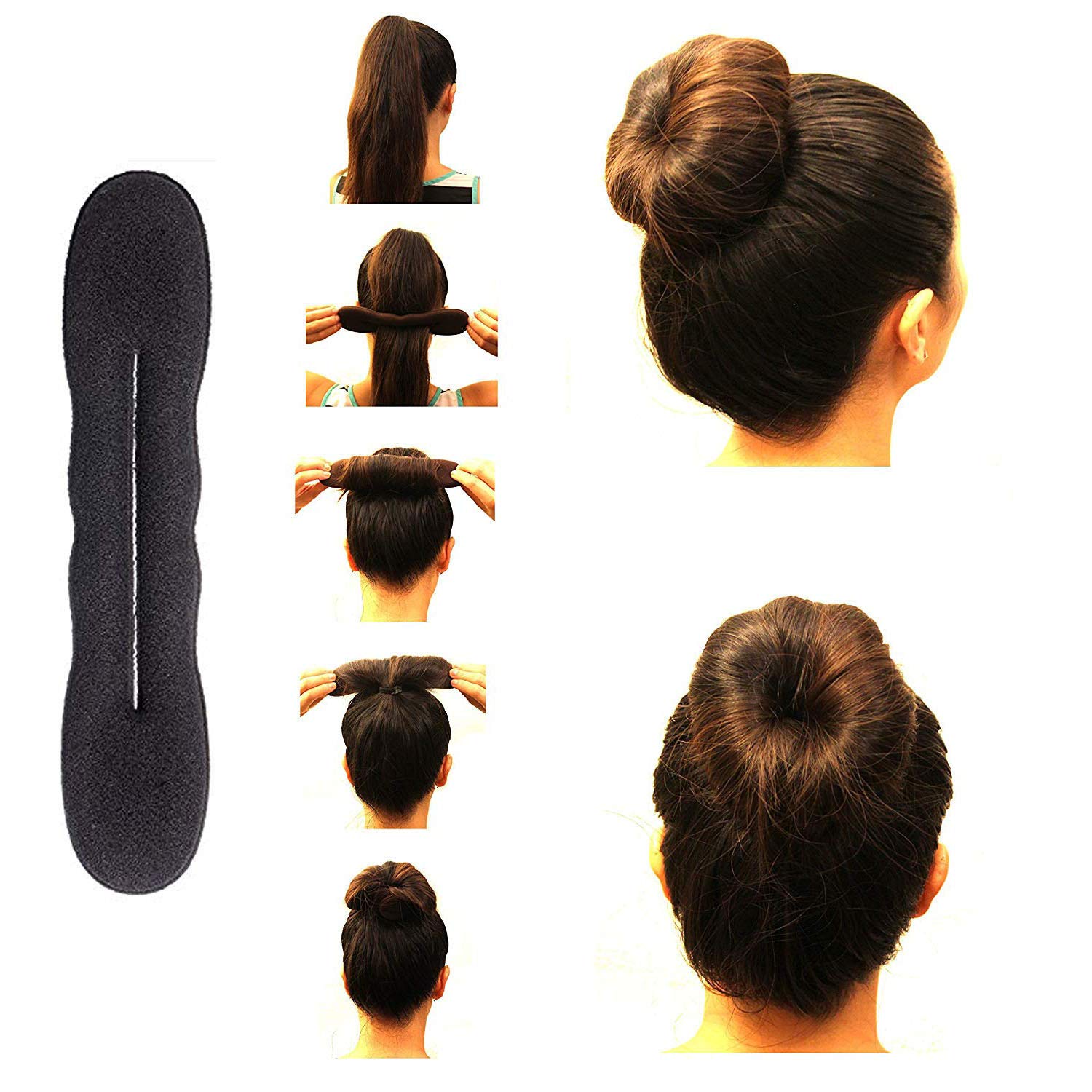 GuruEmbellish 5-Pack Hair Puff Maker & Juda Maker Set - Hair Accessories for Women & Girls - Perfect for Braids, Buns, and Updos