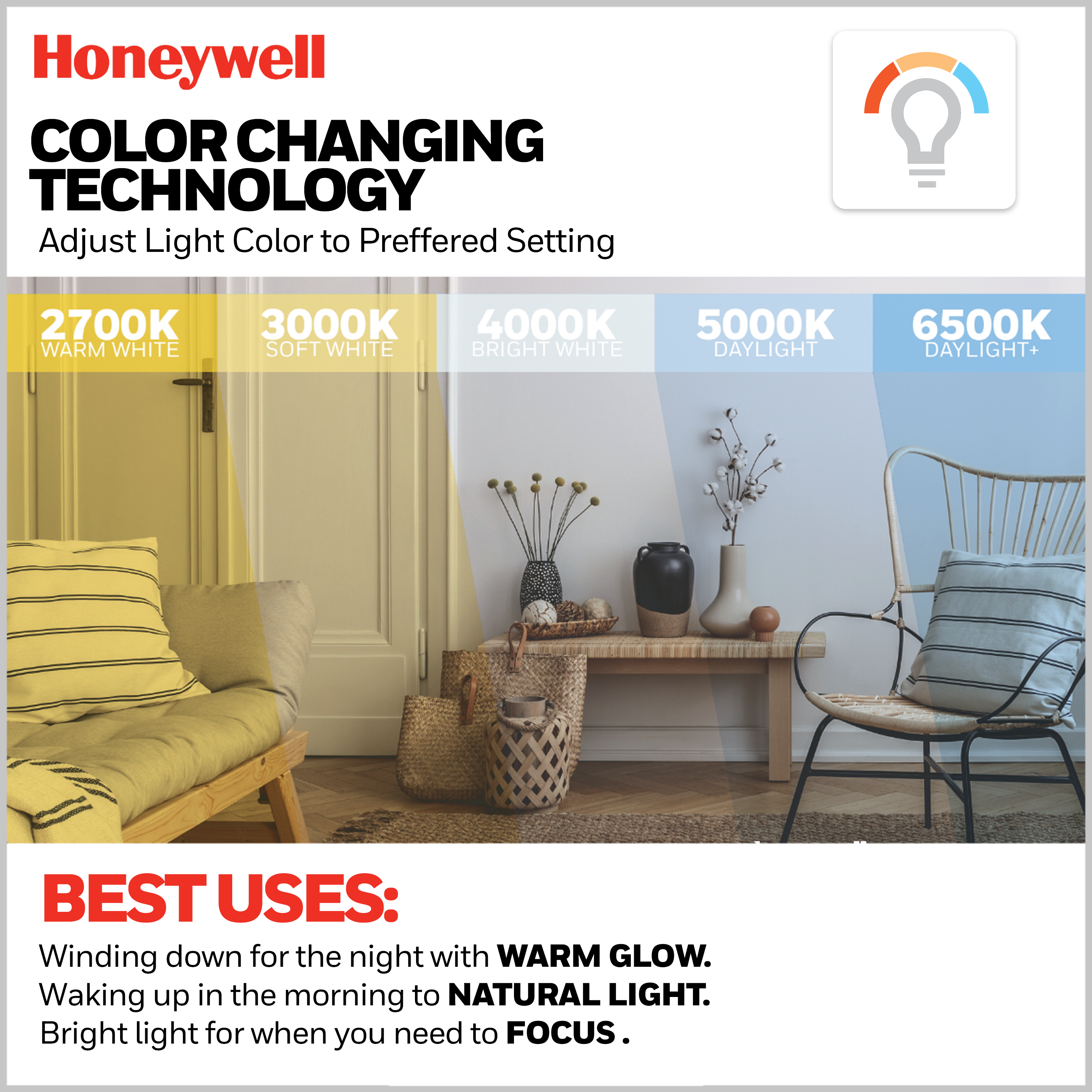 48 Inch Honeywell Berryhill Brushed Nickel Ceiling Fan with Light Kit and Pull Chain - Perfect for Living Room, Bedroom, and Outdoor Patio Cooling
