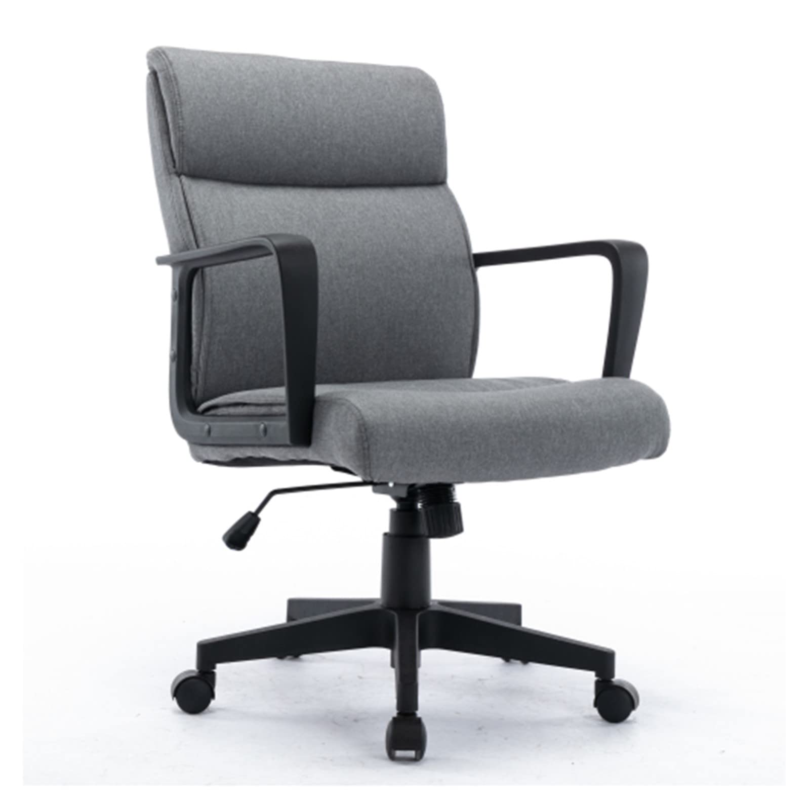 Ergonomic Mid Back Executive Office Chair with Spring Cushion & 360° Swivel - Breathable Fabric Task Chair with PP Arms for Home & Office Workspace