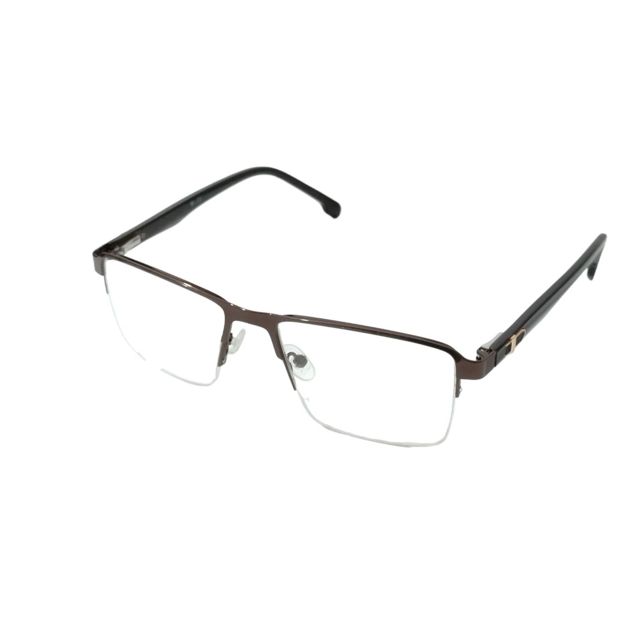 Premium Luxury Square Half Frame Supra Glasses in Brown - Stylish Eyewear for Business Professionals & Fashion Enthusiasts
