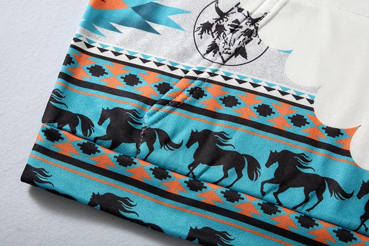 Vintage Aztec Hoodie for Women - Western Pullover Sweatshirt for Fall Fashion