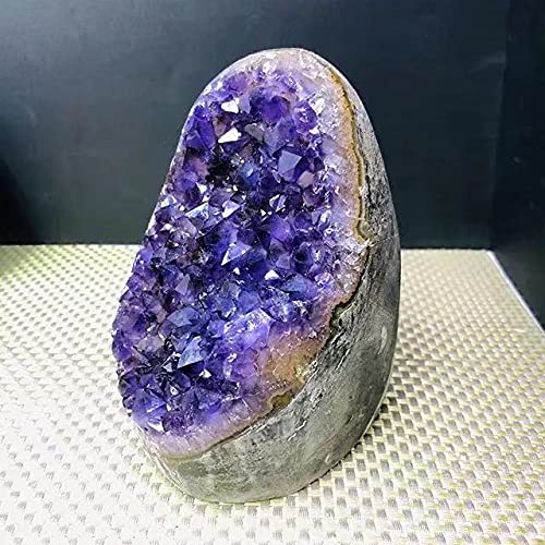 Natural Brazilian Amethyst Geode - Large Purple Crystal Cluster (500g-600g) | Healing Quartz Stone for Home Decor, Meditation & Spiritual Gifts