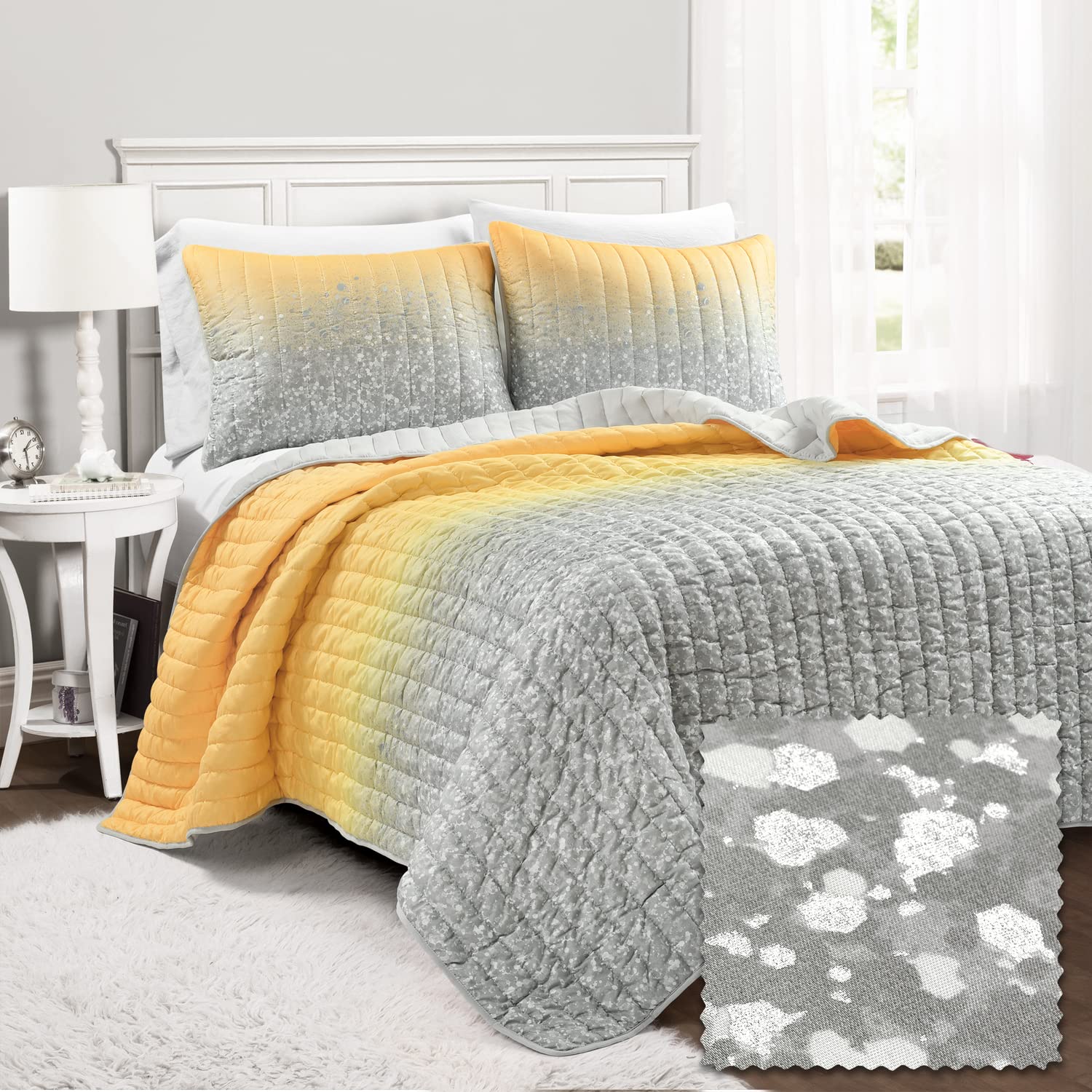 Lush Decor Glitter Ombre Quilt Set - Full/Queen for Bedroom Decor