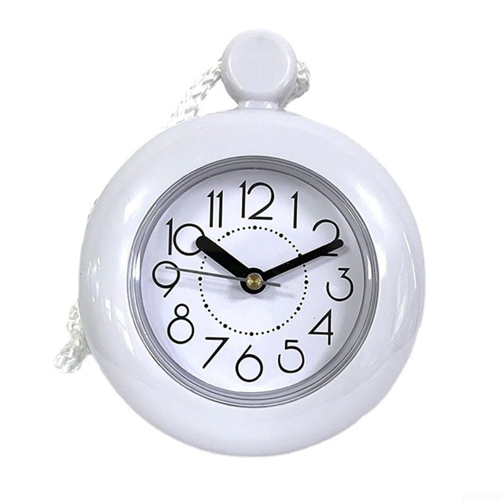 Waterproof Multipurpose Bathroom Clock - Hangable Design for Kitchen, Bedroom & Living Room - Perfect for Shower, Gym Locker & Outdoor Use