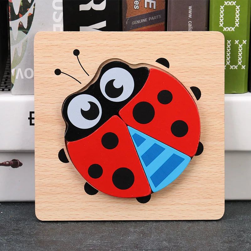 3D Wooden Animal Puzzles for Toddlers - Educational Learning Toys for Kids - Perfect for Early Childhood Development & Montessori Playtime